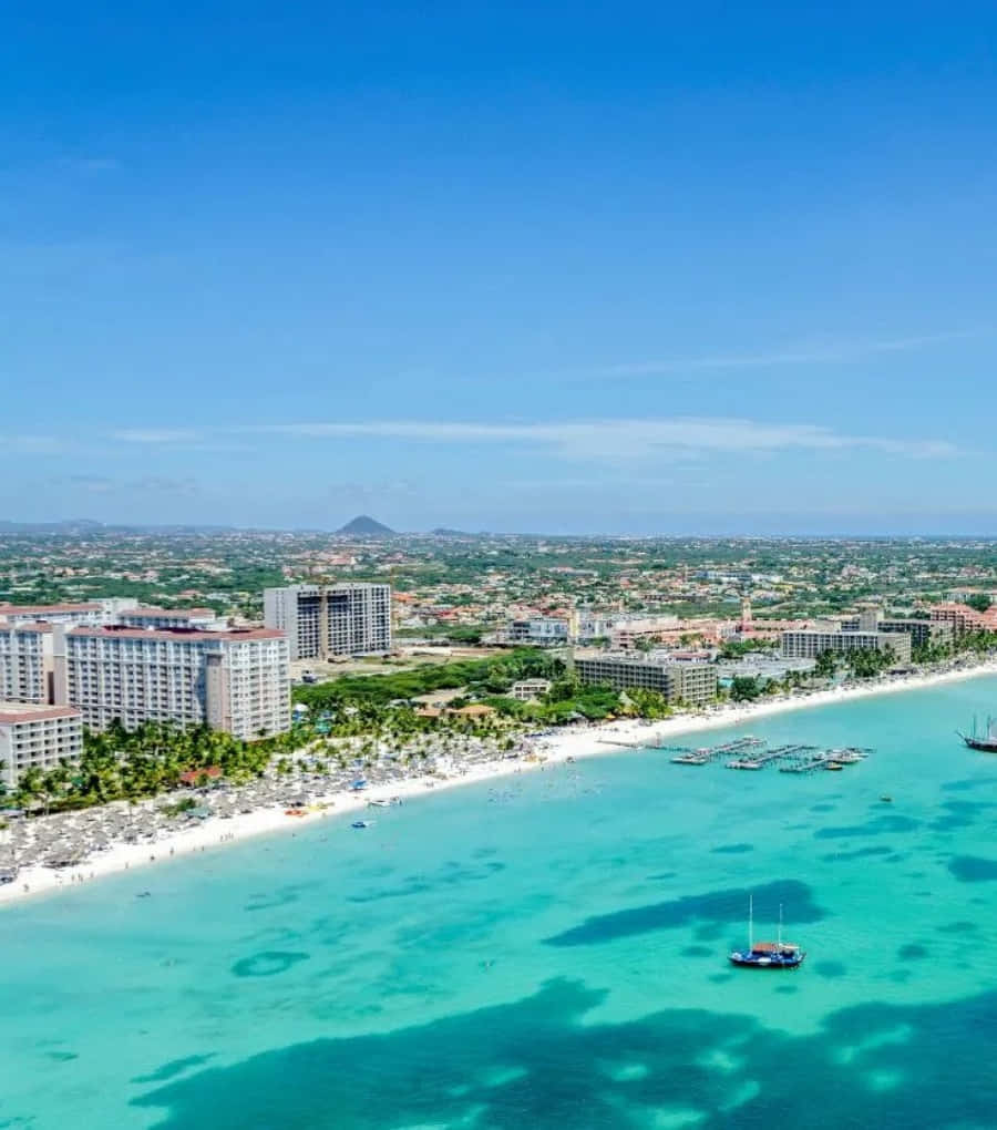 Stupendotramonto Ad Aruba Sulla Spiaggia