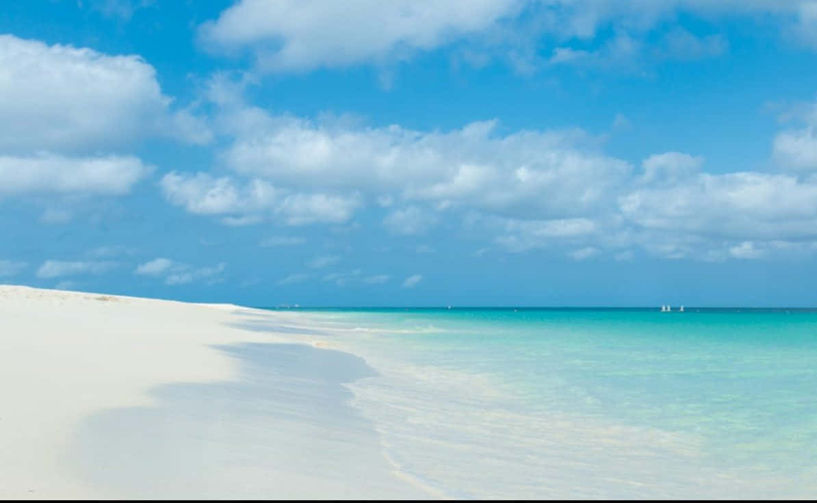 Imágenesde La Playa De Aruba Con Cielos Despejados Y Azules.