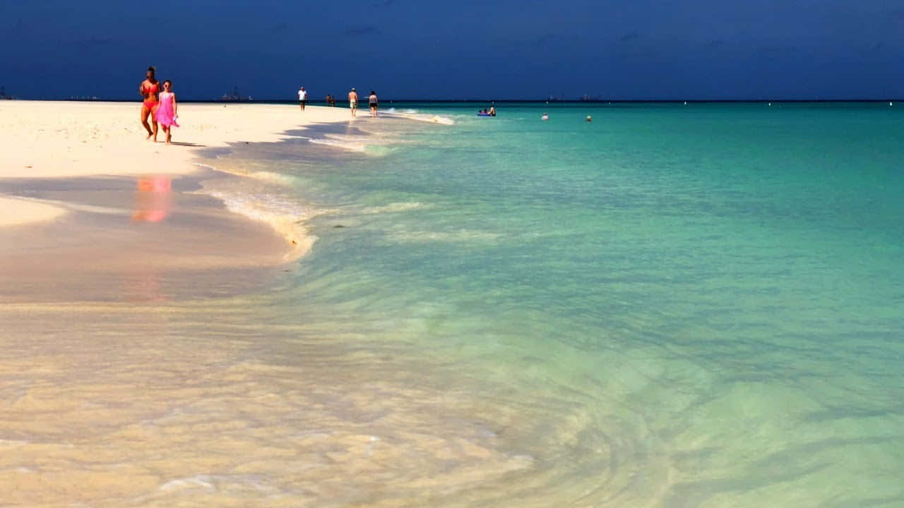 Pomeriggiotranquillo In Una Spiaggia Di Aruba