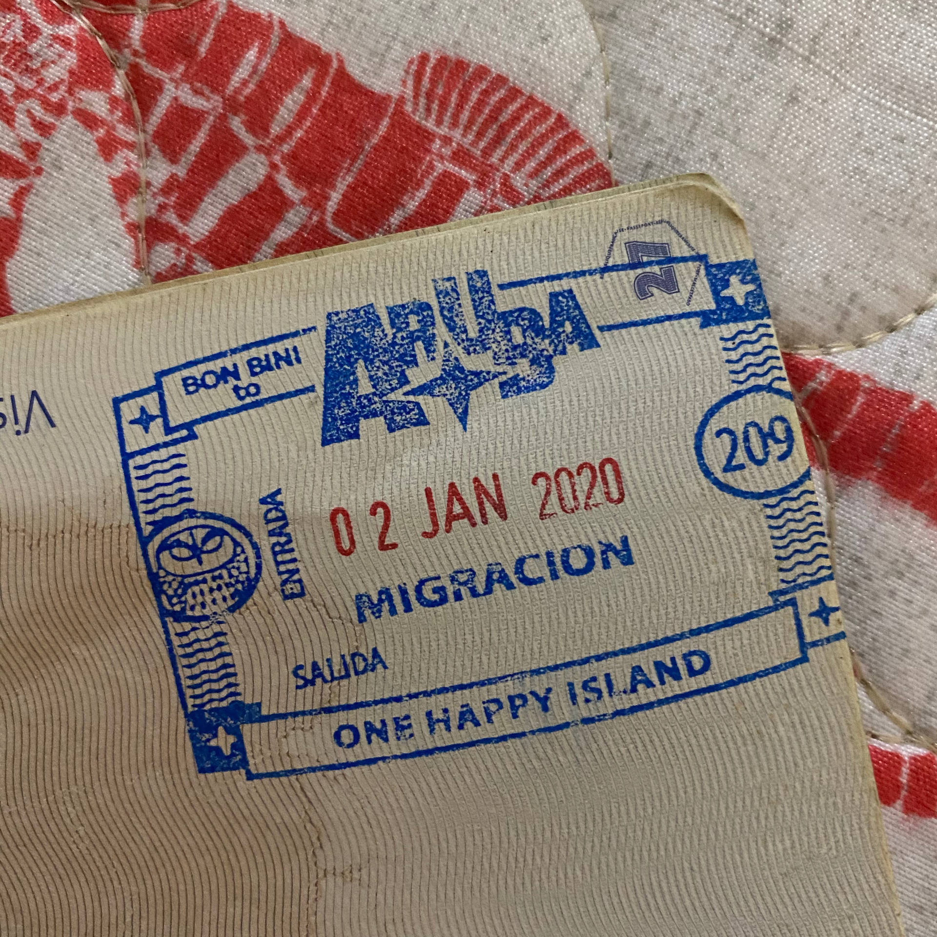 Aruba Passport Stamp Wallpaper