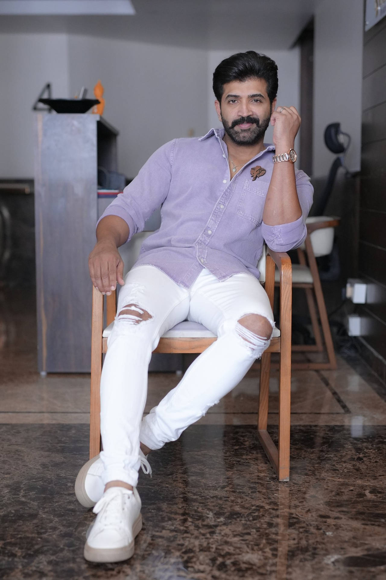 Arun Vijay Ripped White Pants Wallpaper