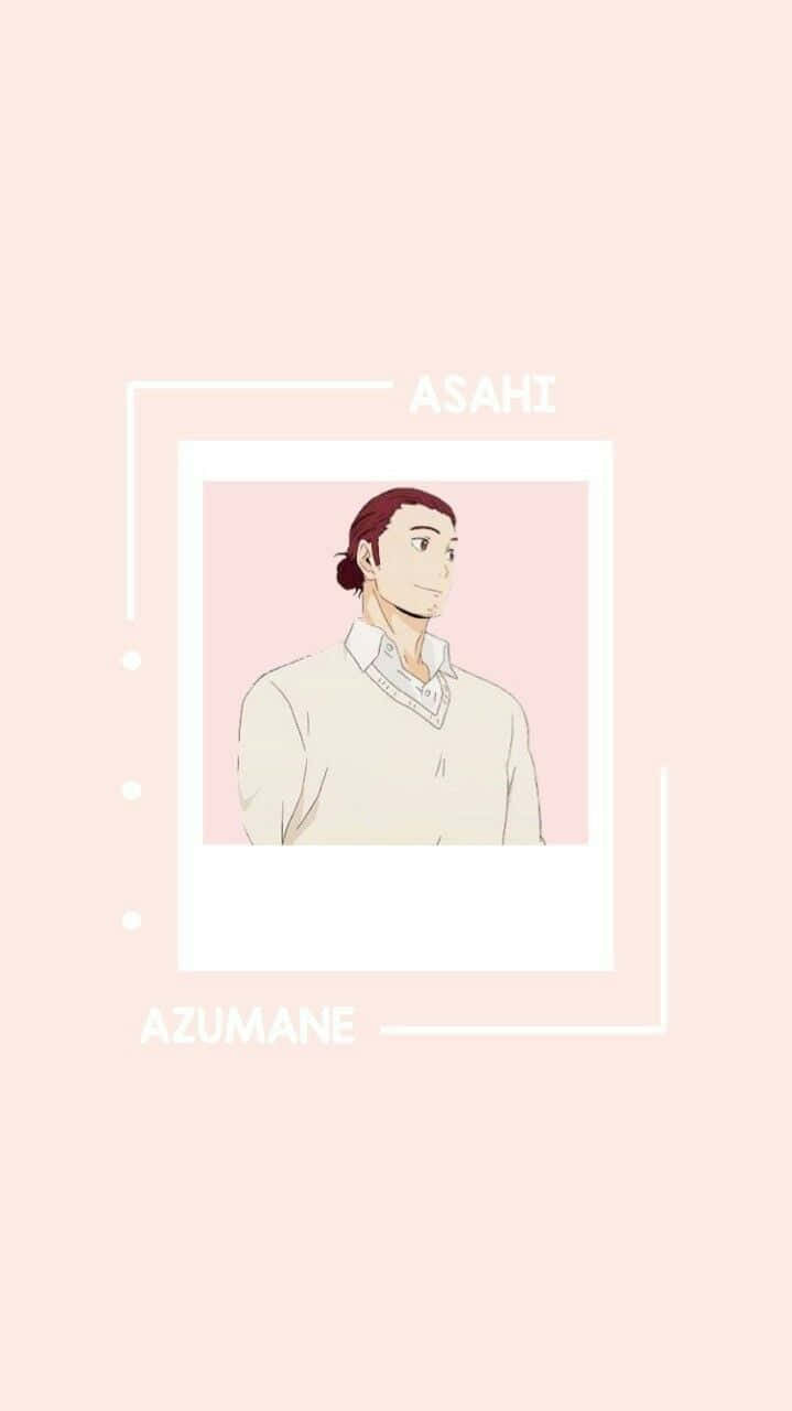 Asahi Azumane in action on the volleyball court Wallpaper