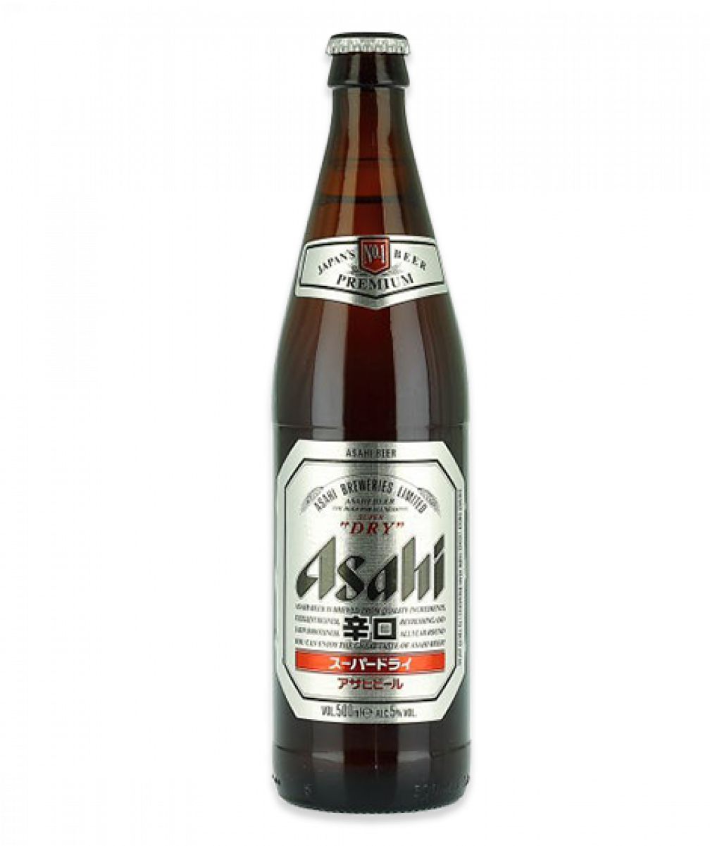 Asahi Premium Japanese Beer Bottle PNG