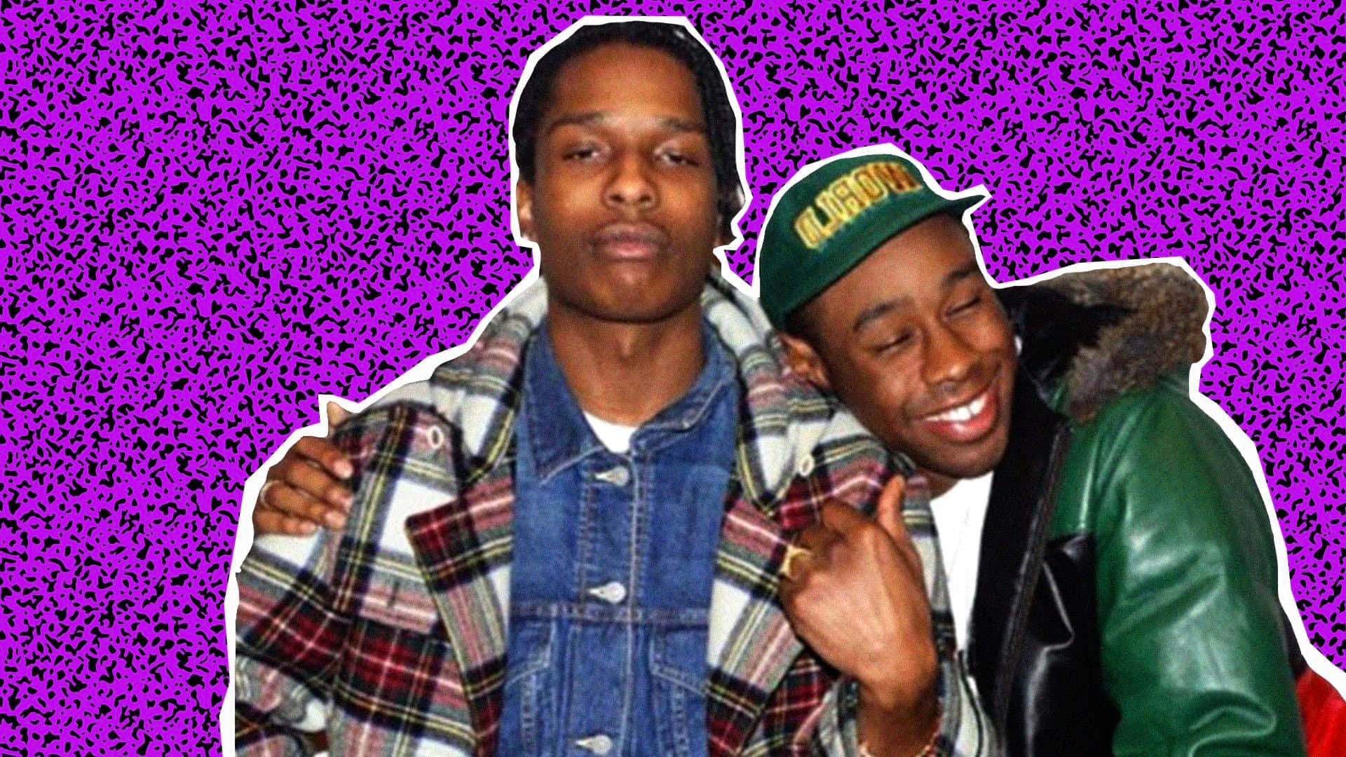 Tyler, The Creator og A$AP Rocky er prydet på dette levende gade stil tapet. Wallpaper