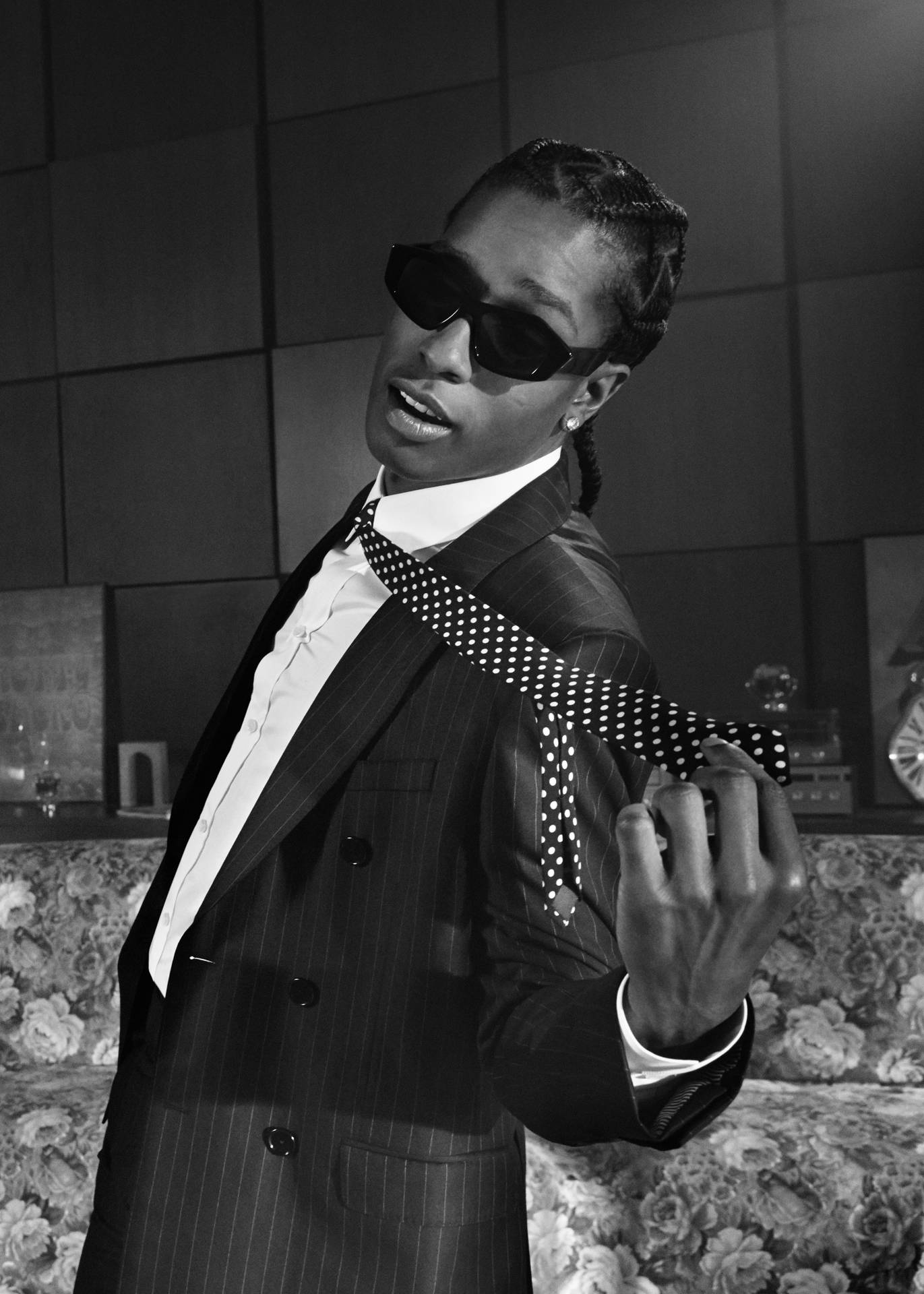 Asap Rocky In Black Suit Background