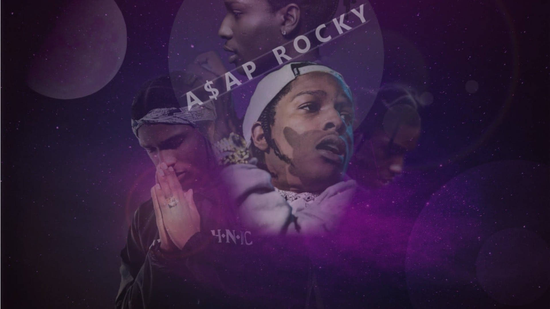Asap Rocky Purple Collage Background