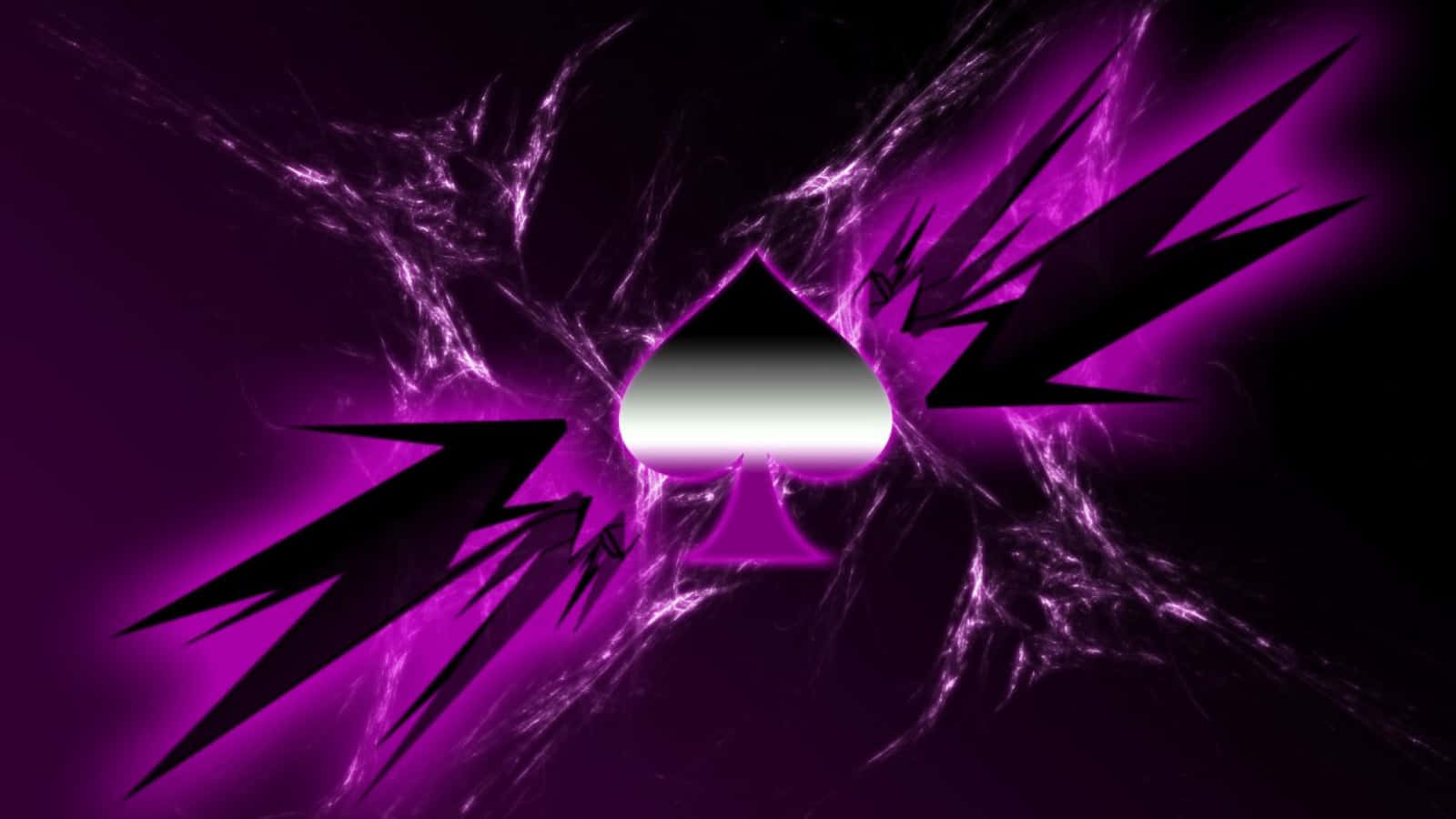 A Purple Ace Of Spades With Lightning Bolts Wallpaper