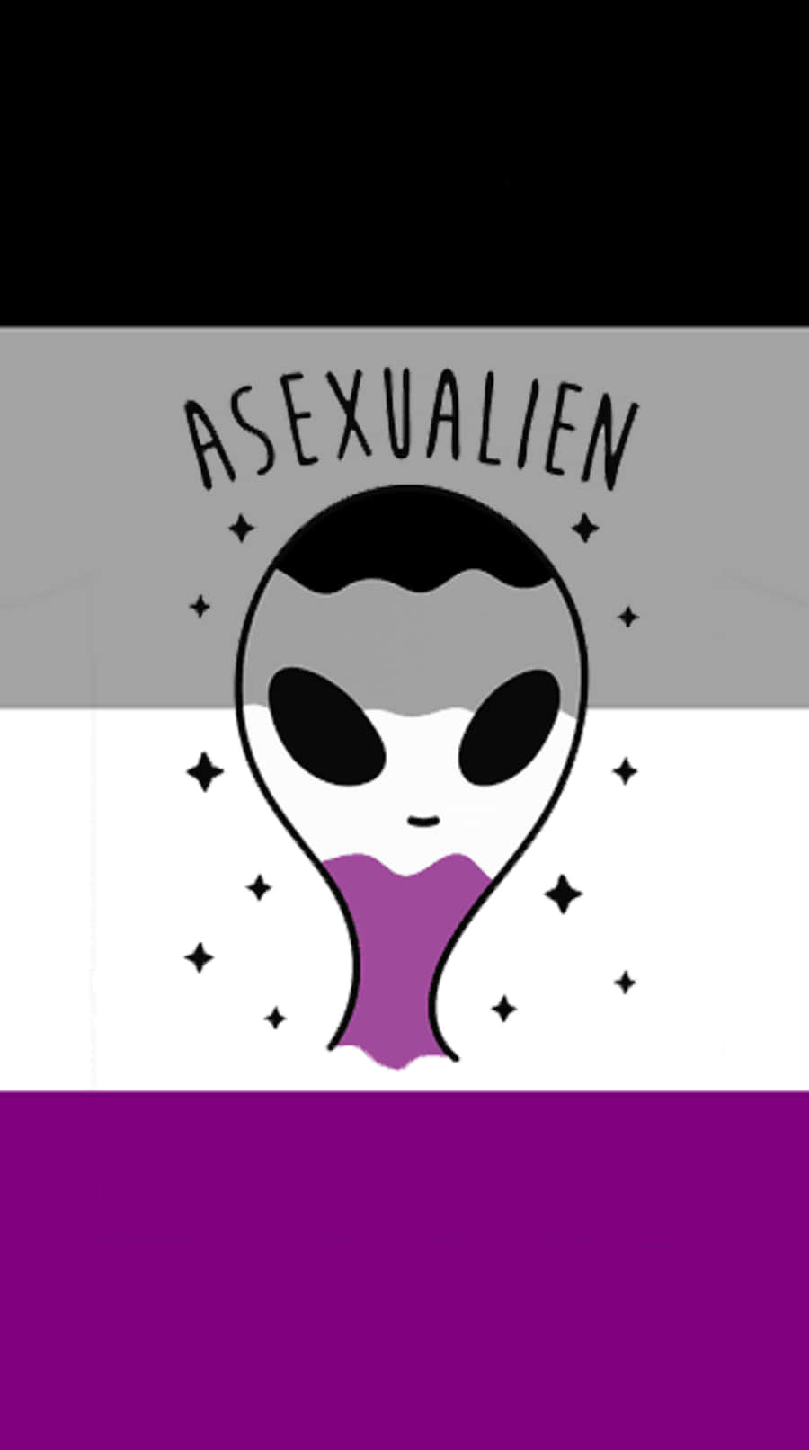 Asexual Alien With Stars Phone Wallpaper