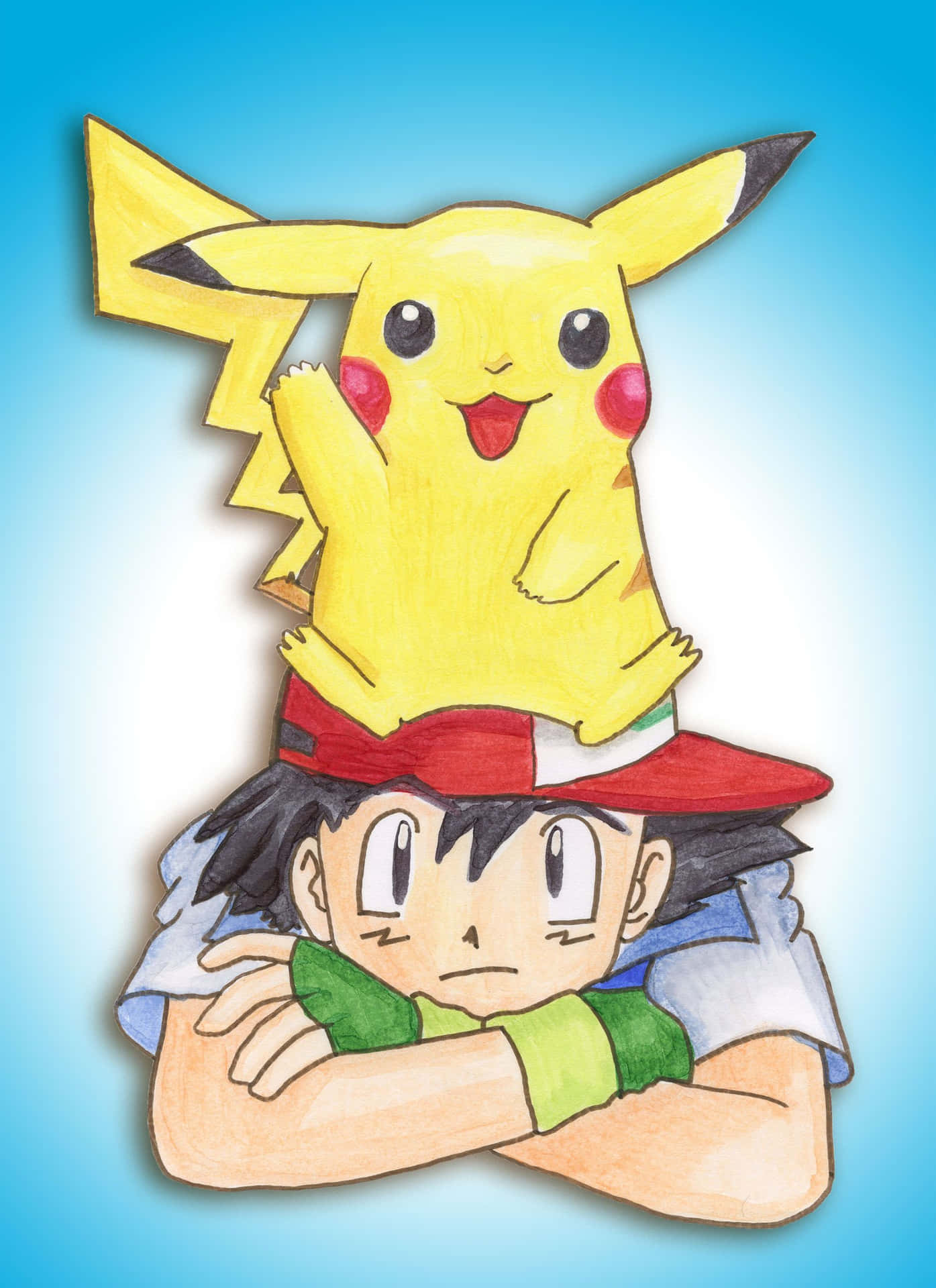 Ash and Pikachu reunited in an adventure of friendship and exploration Wallpaper