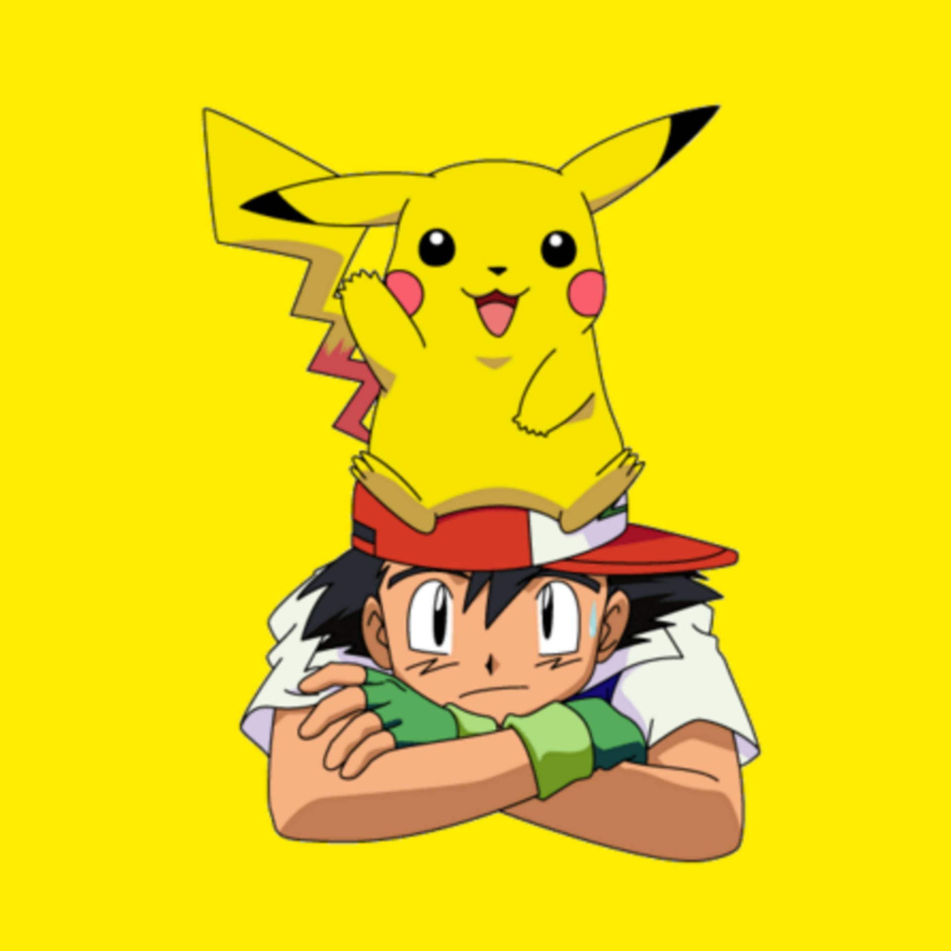 Ash And Pikachu Hd Yellow Wallpaper