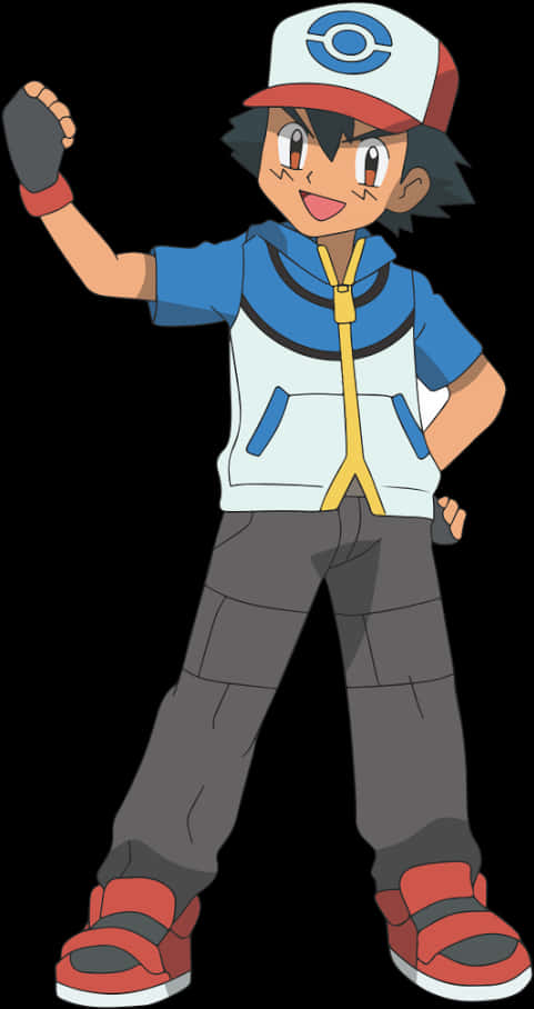 Ash Ketchum Pokemon Trainer Pose PNG