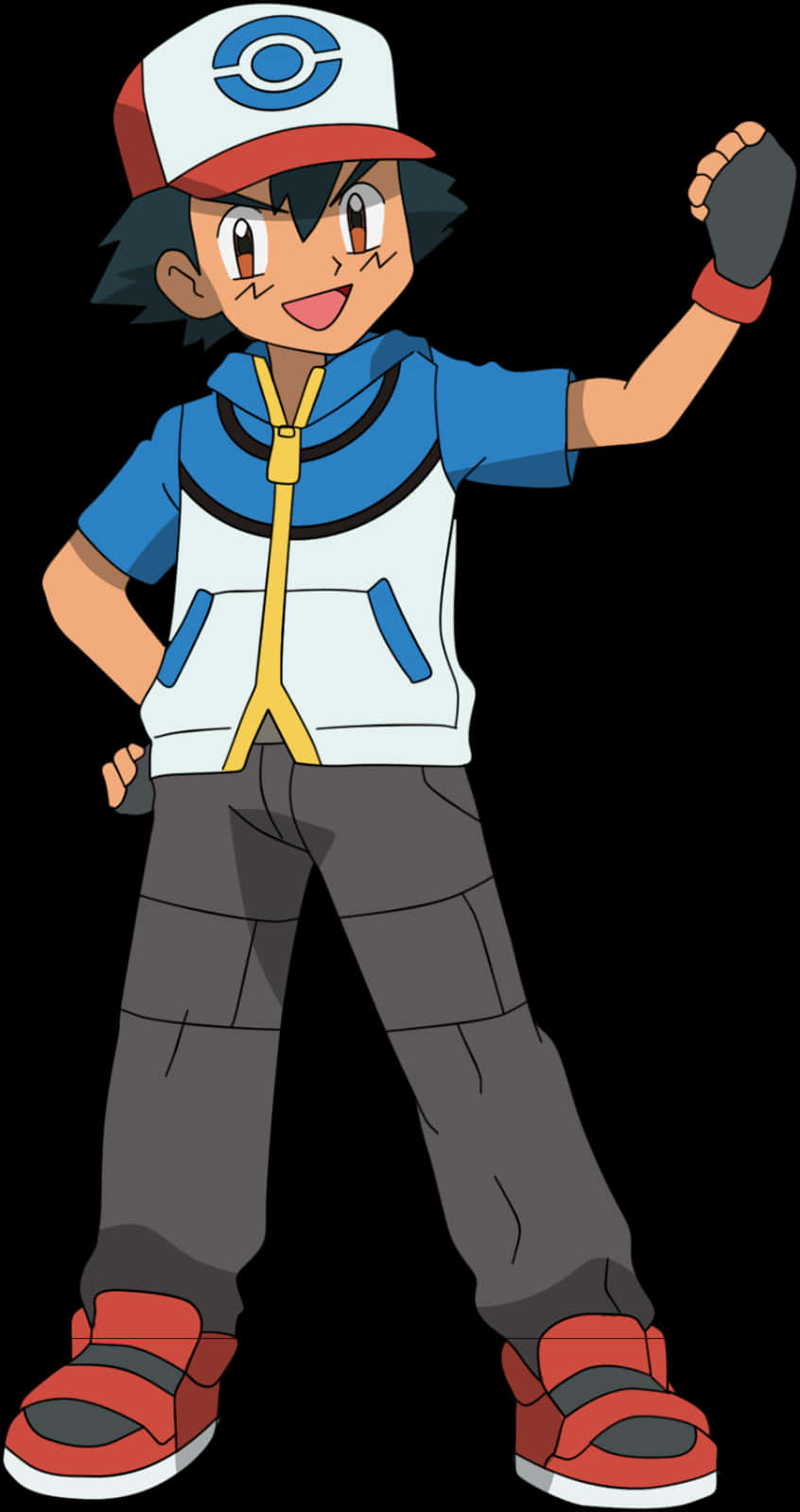 Ash Ketchum Pokemon Trainer Ready For Battle PNG