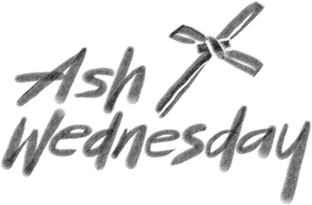 Ash Wednesday Chalkboard Text PNG