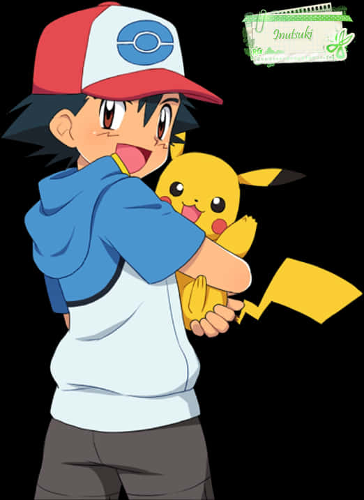 Ashand Pikachu Friends Forever PNG
