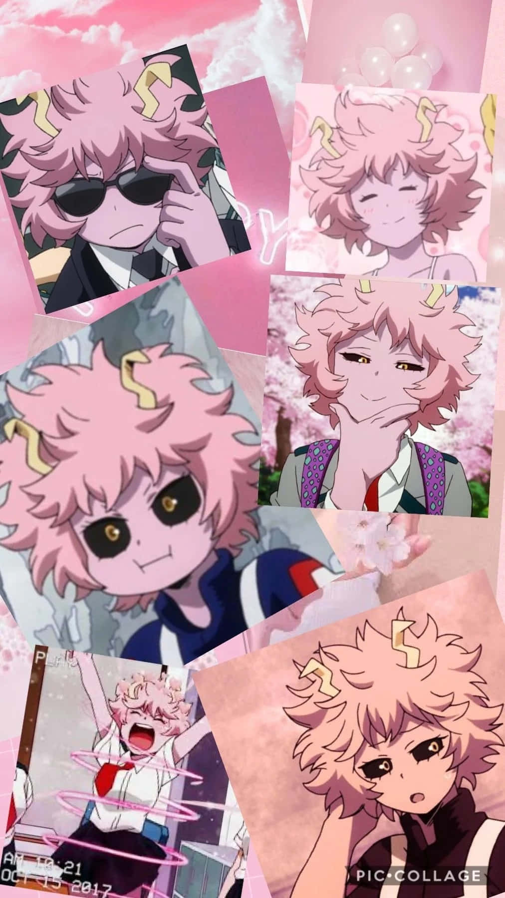 A Collage Of Anime Characters With Pink Hair Wallpaper