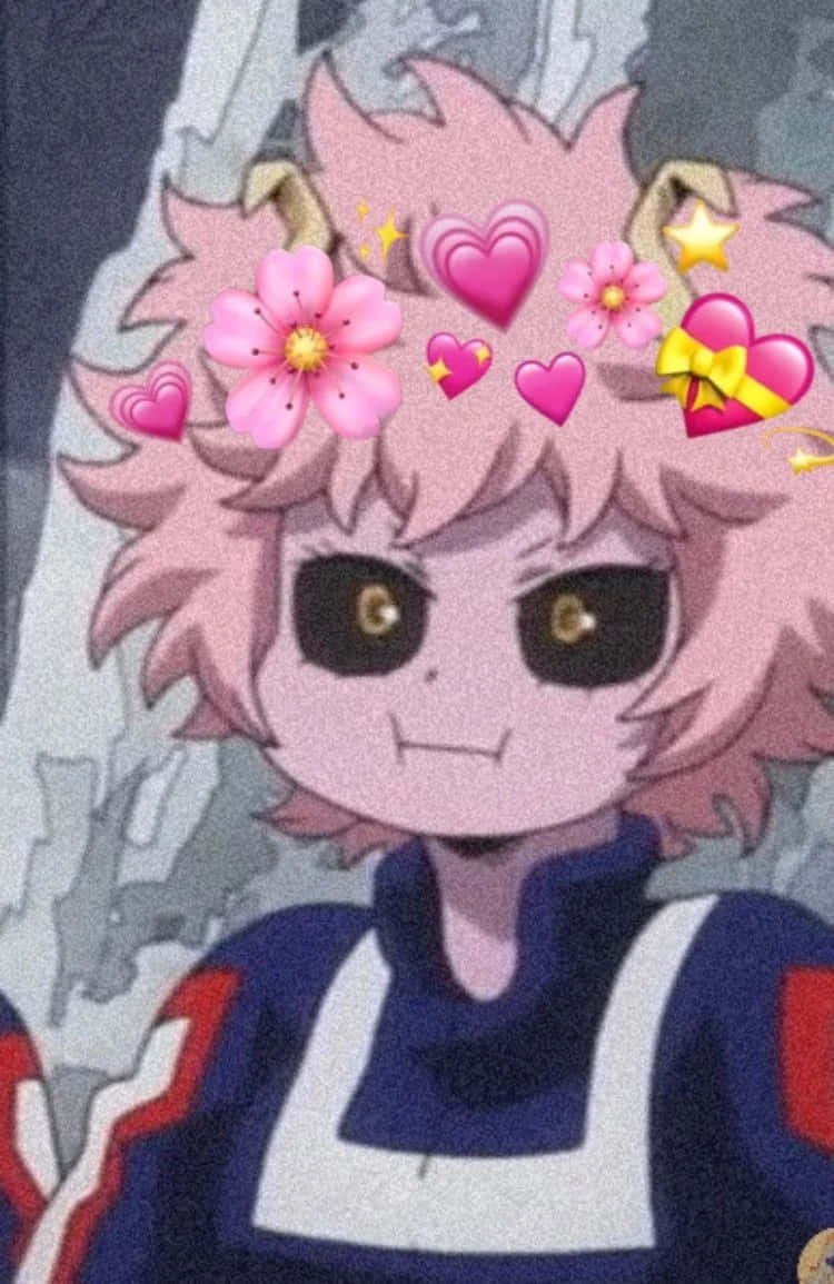 A Pink Anime Character With Hearts On His Head Wallpaper