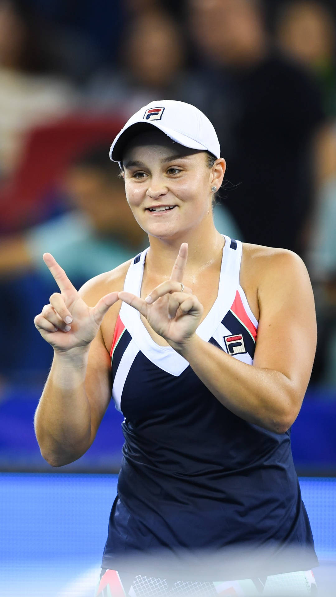 Ashleigh Barty Making “w” Sign Wallpaper