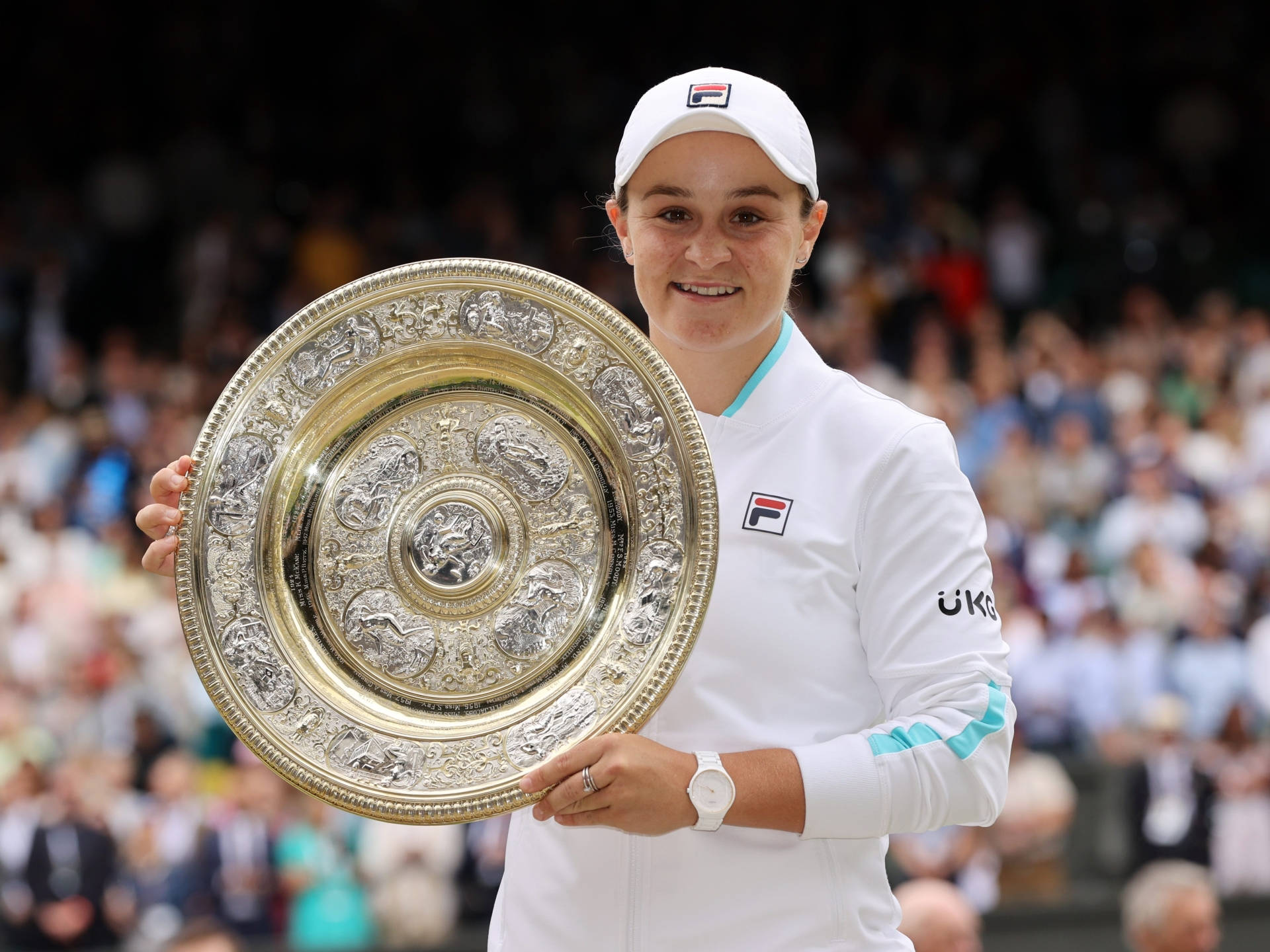 Ashleigh Barty Smiling Triumphantly Wallpaper