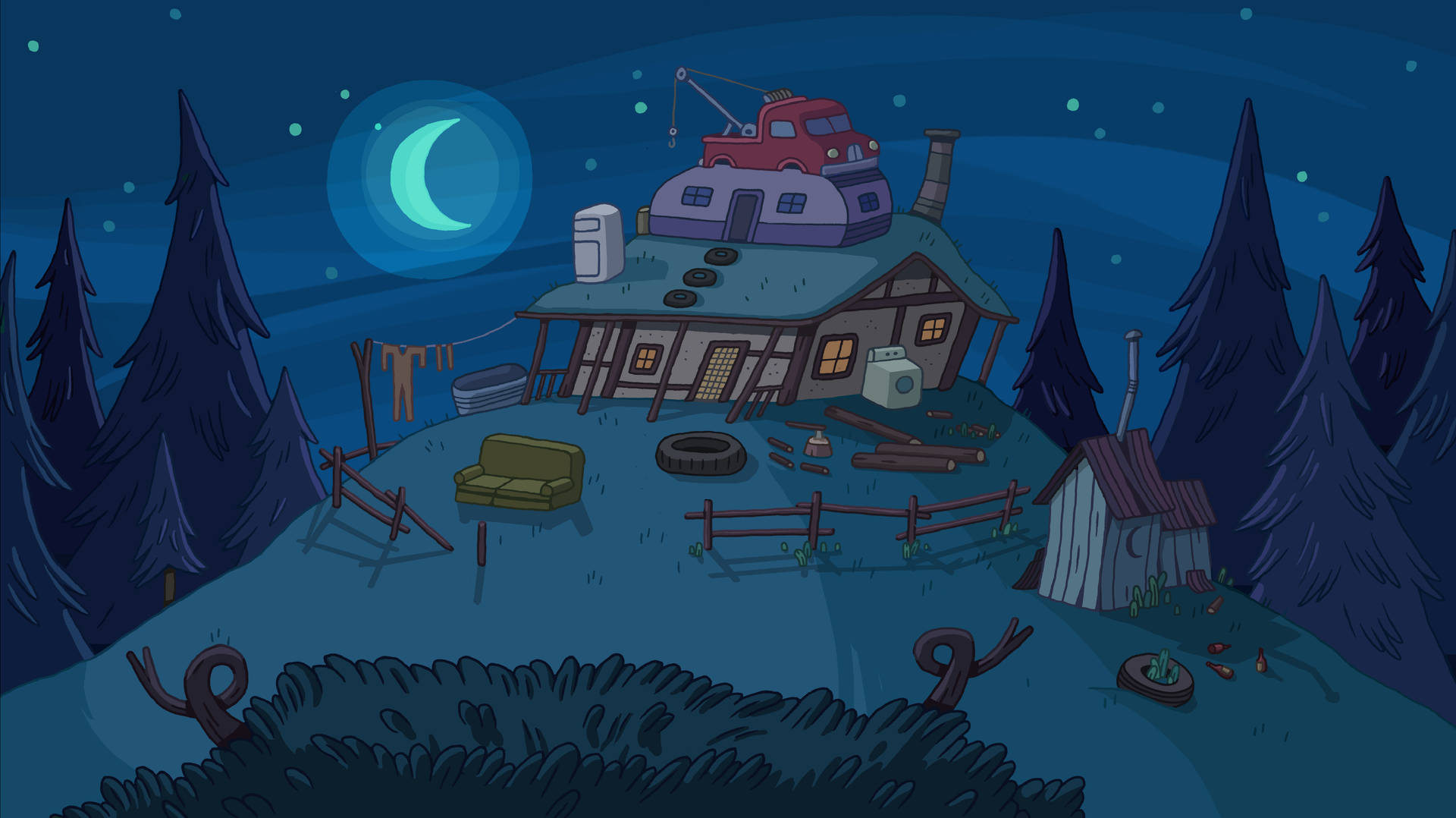 Ash’s House Adventure Time Laptop Wallpaper