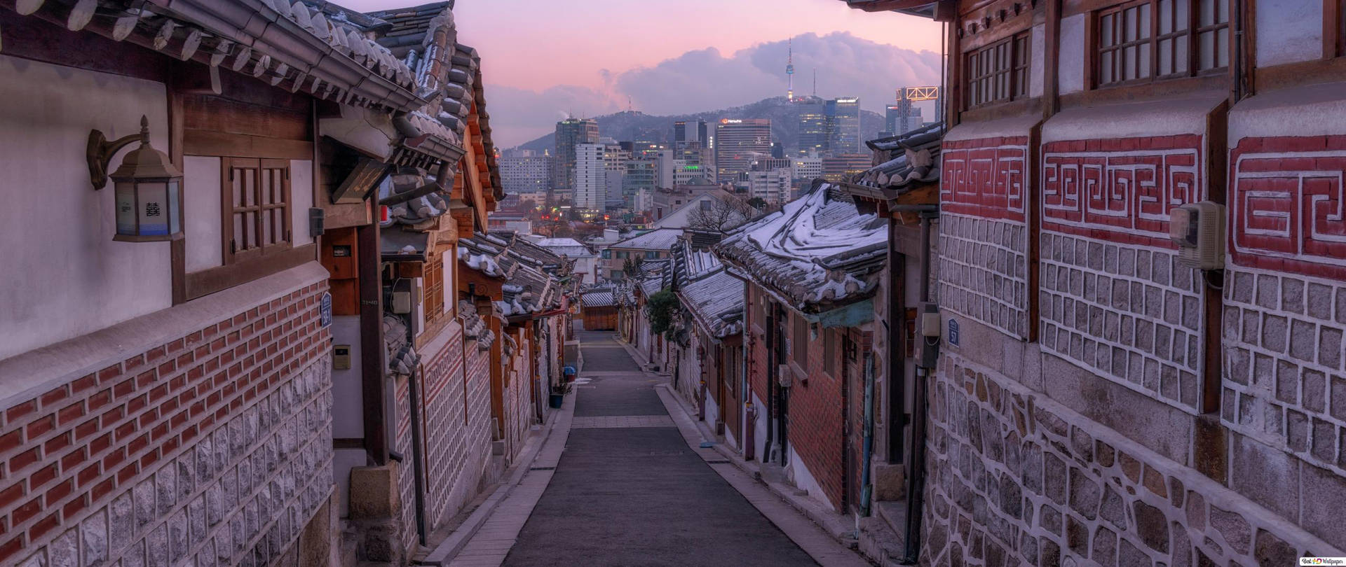Asia Bukchon Hanok Seoul South Korea Background