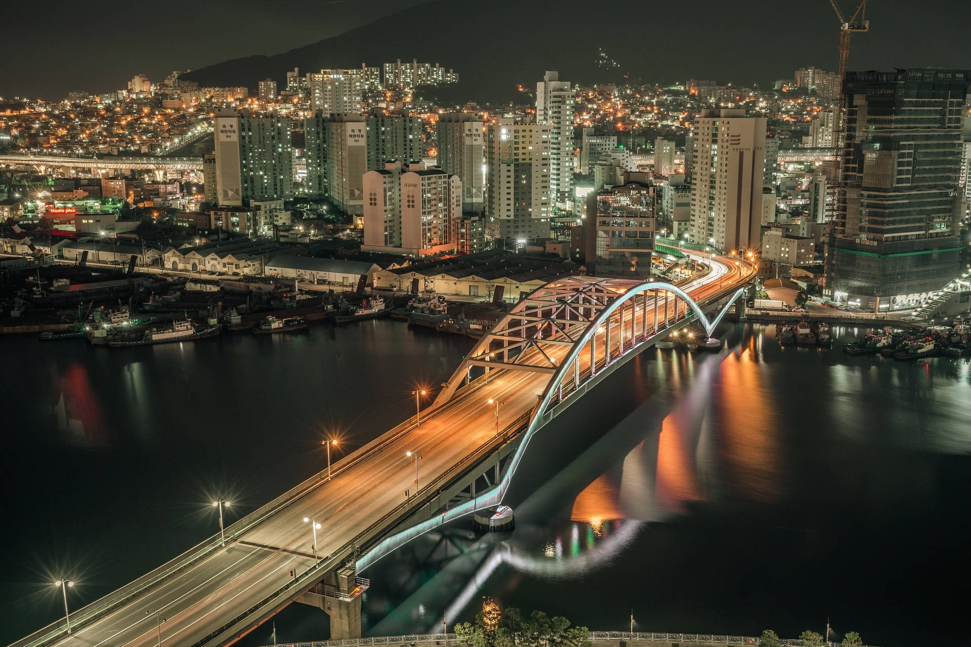 Asia Busan Bridge South Korea Background