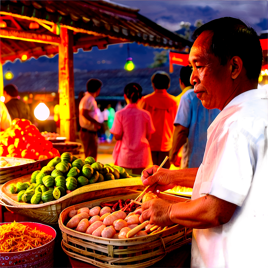 Download Asia Night Market Scene Png Xth52