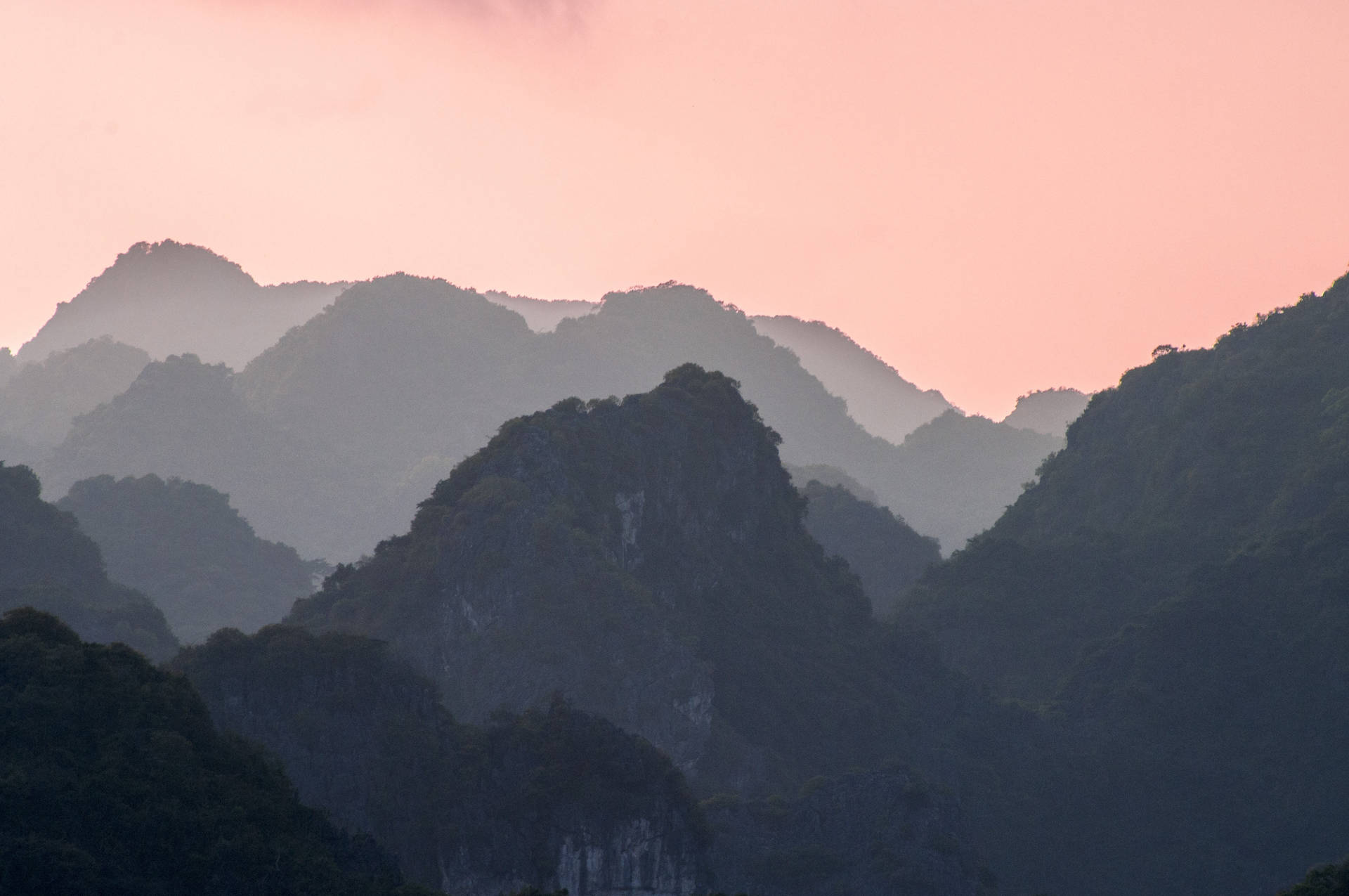 Asia Vietnam Calming Mountain Ranges Background