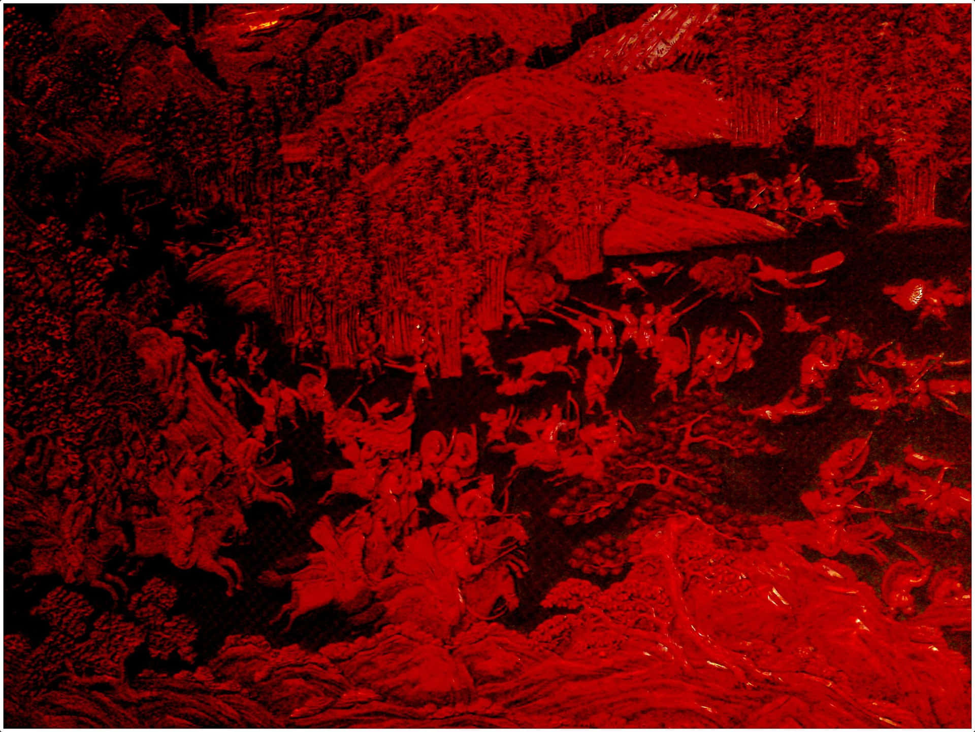 A Red Painting On A Wall