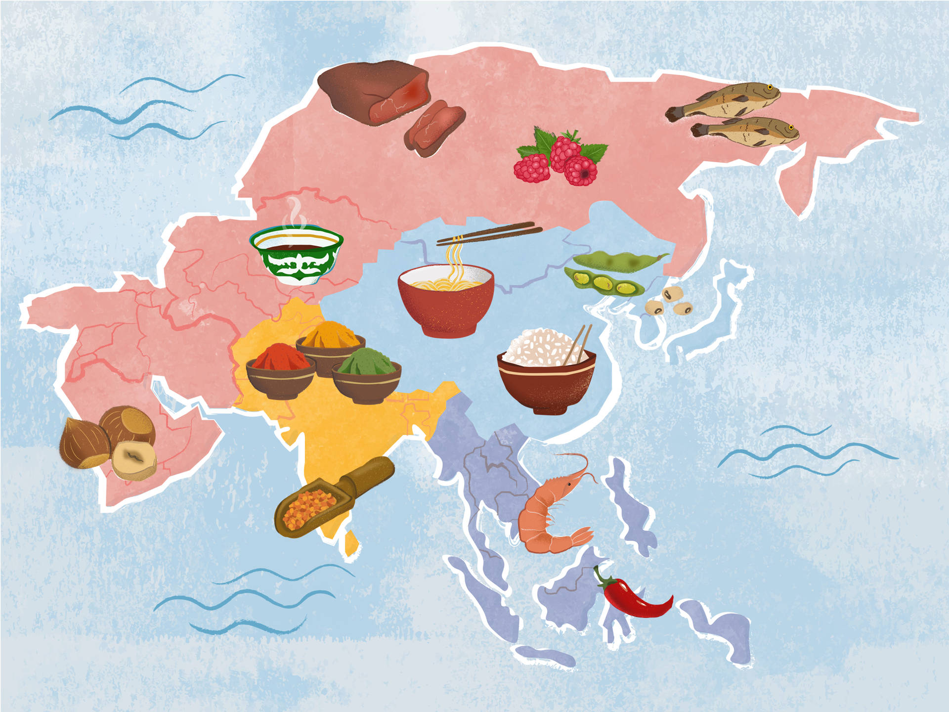 Asian Cuisine Food Staple Background