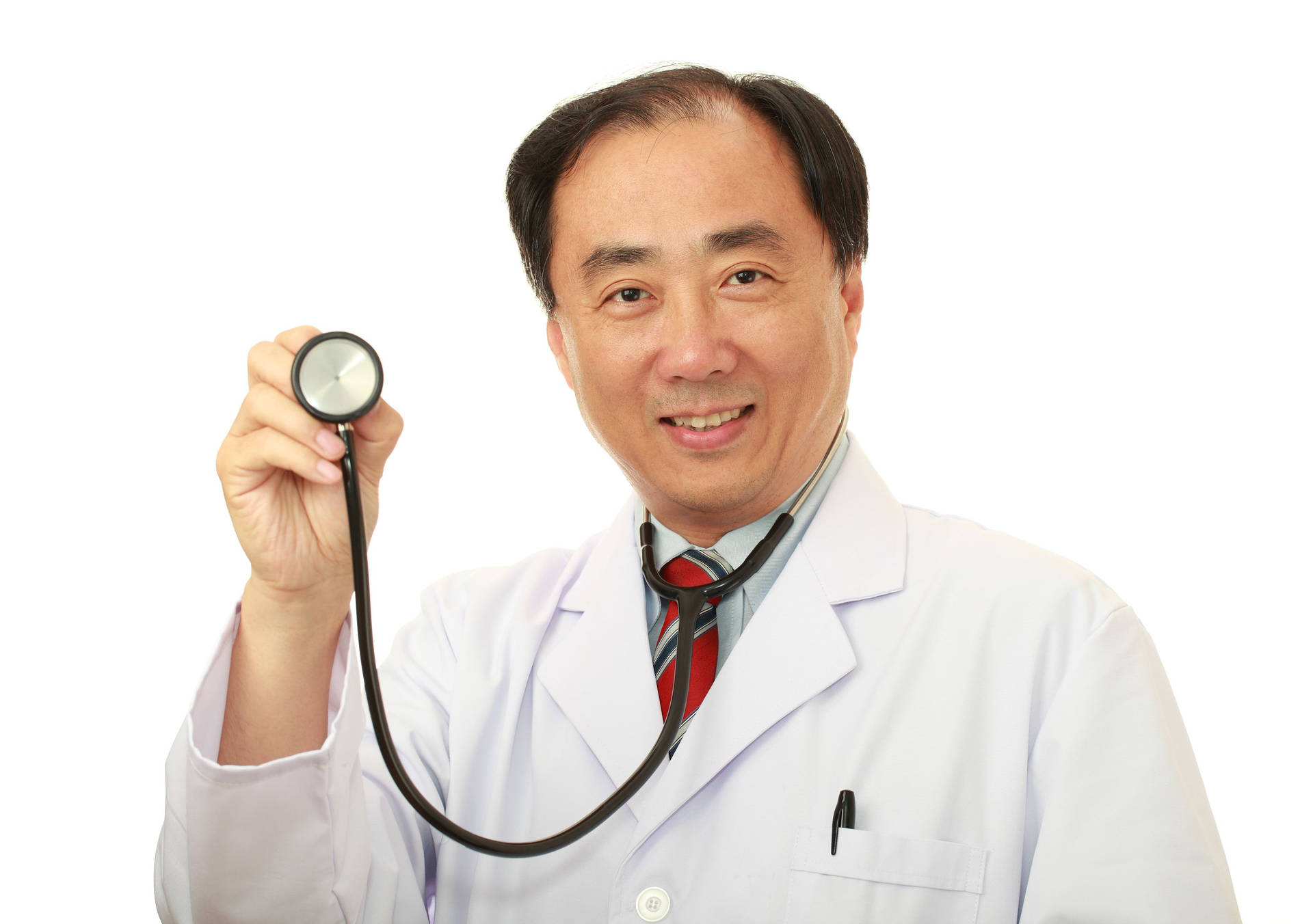 Asiatiskläkare - Läkarens Ansikte Som Dator- Eller Mobilbakgrund. Wallpaper