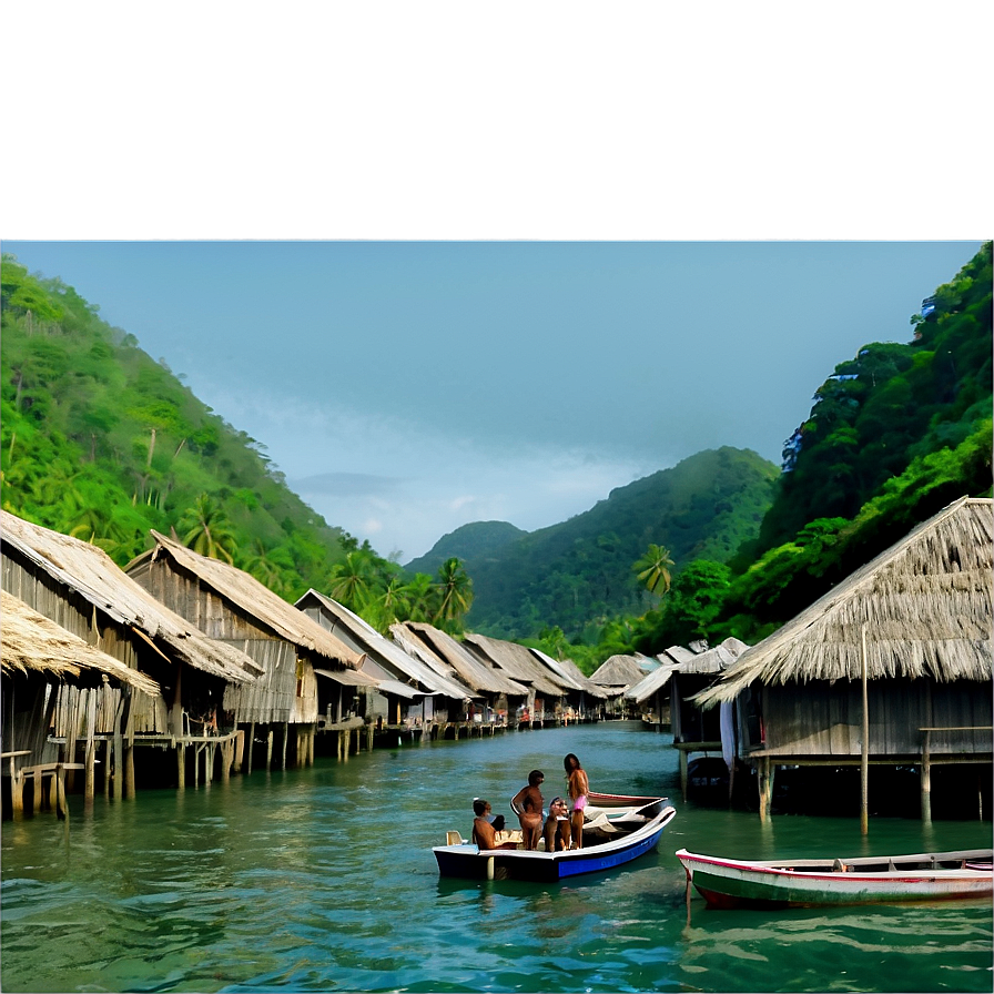 Asian Fishing Village Png Rrq PNG