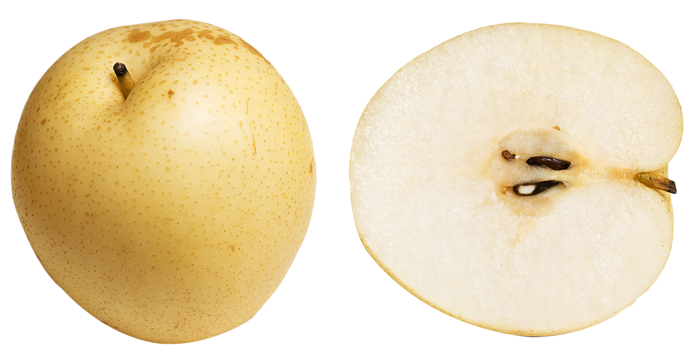 Asian Pear Wholeand Sliced PNG