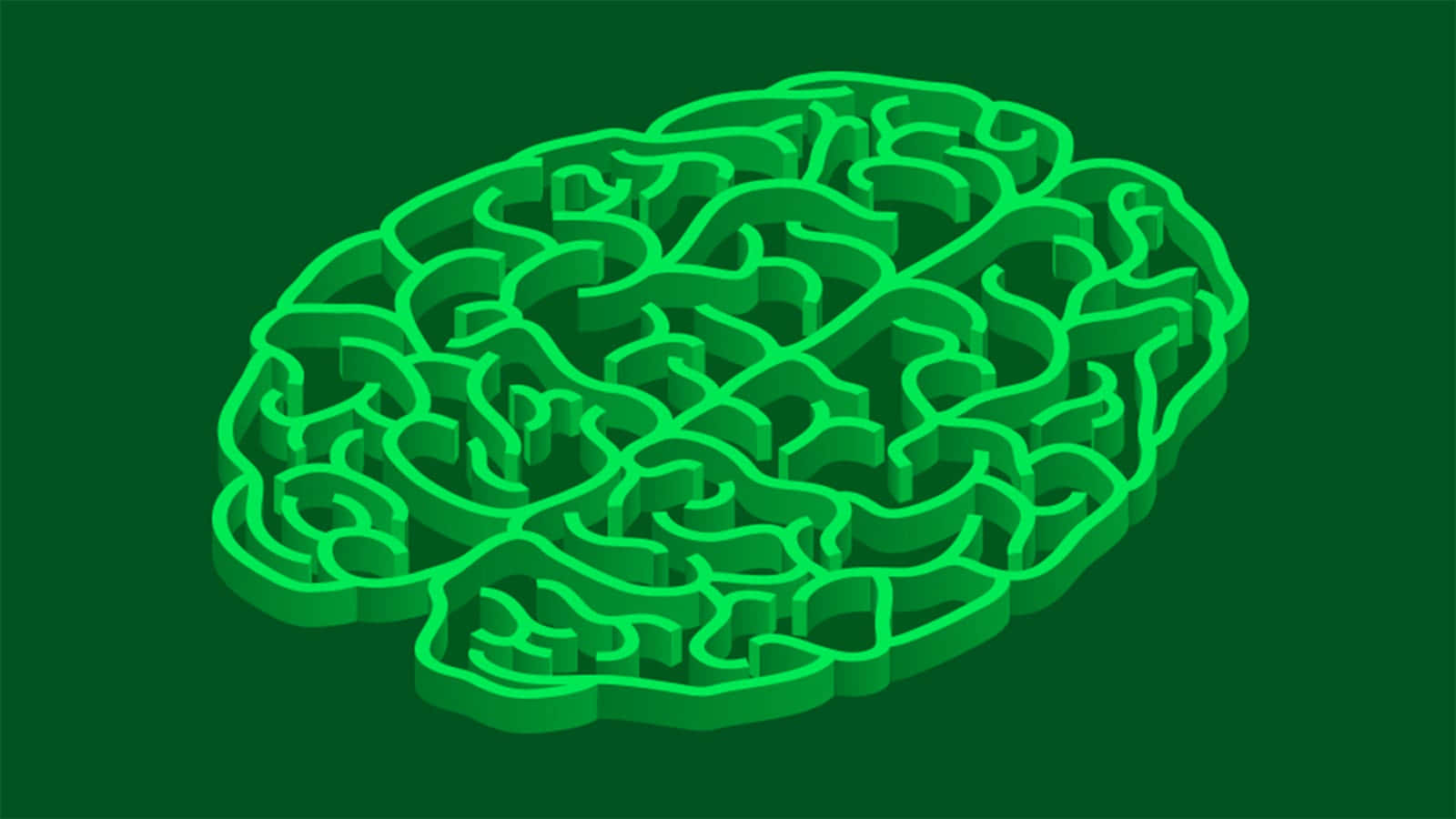 Cervelloverde Tridimensionale Su Uno Sfondo Verde Sfondo