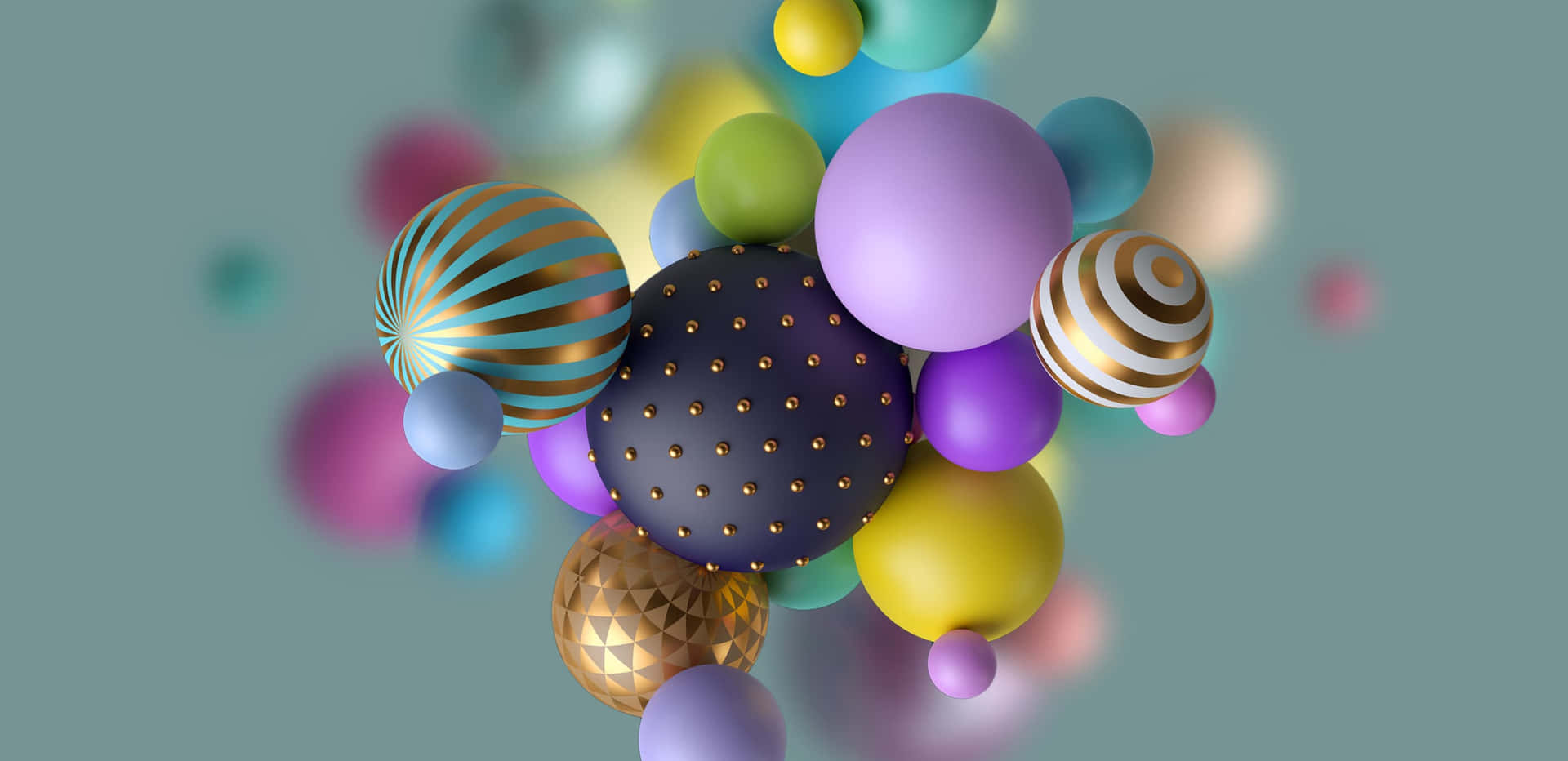 Colorful Balls Floating In The Air Wallpaper