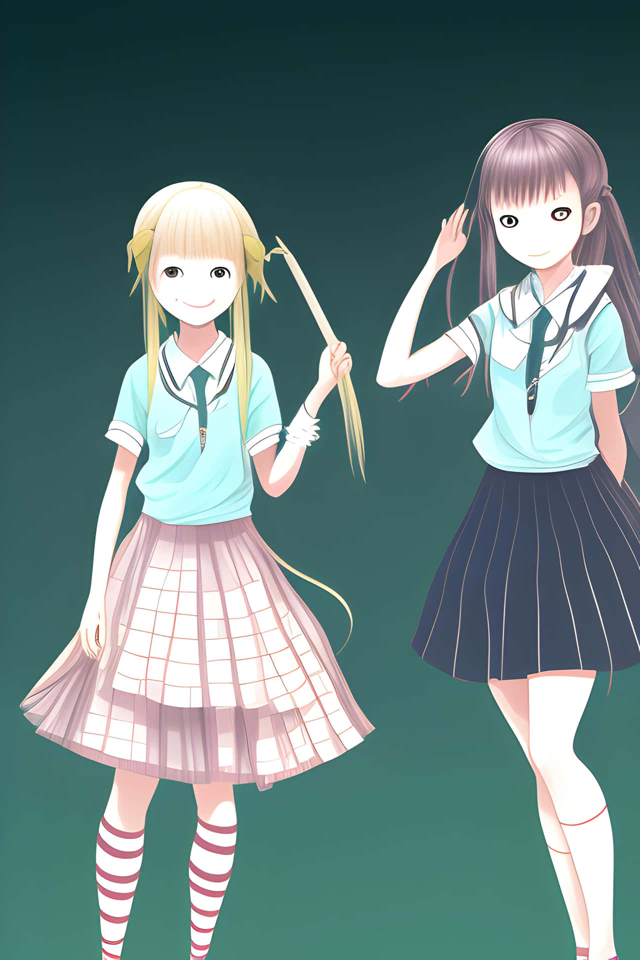 Personnages D'anime D'olivia Et Amie D'asobi Asobase Fond d'écran