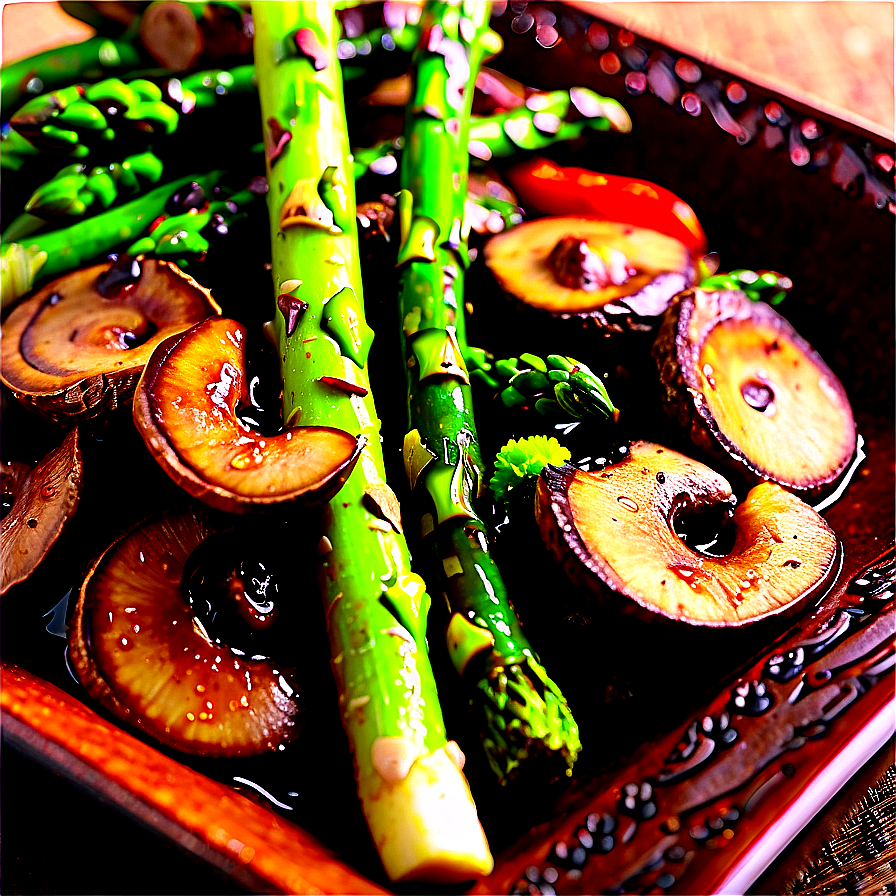 Asparagus And Mushroom Stir Fry Png Elp PNG
