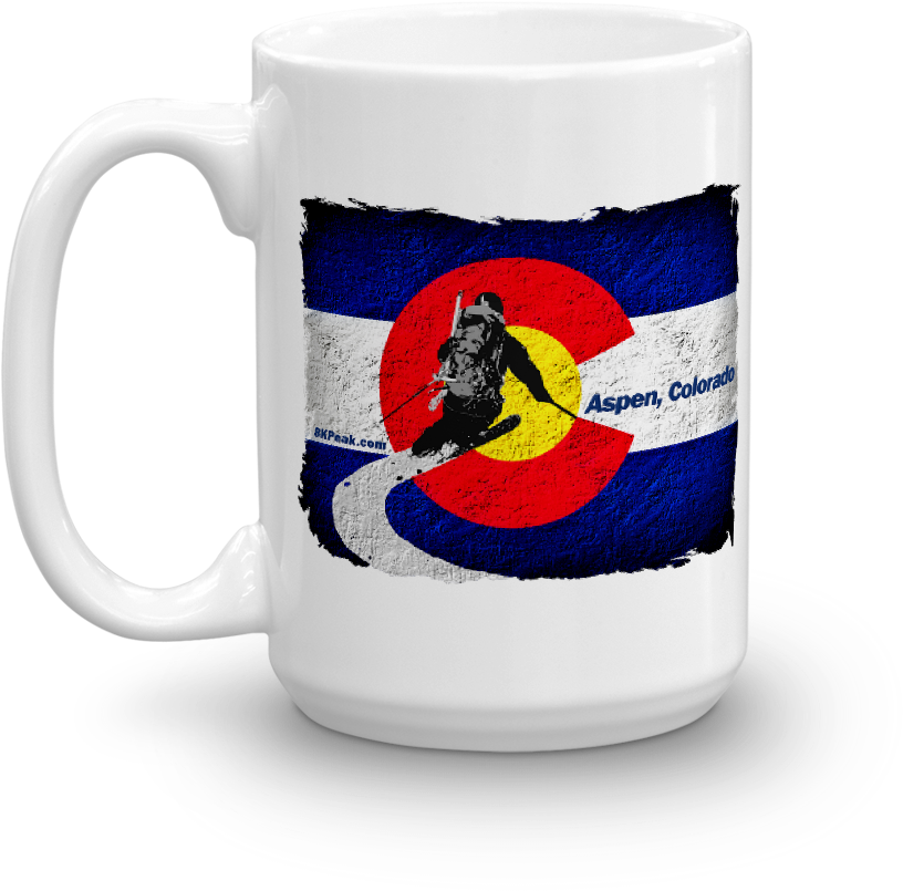 Aspen Colorado Ski Themed Mug PNG