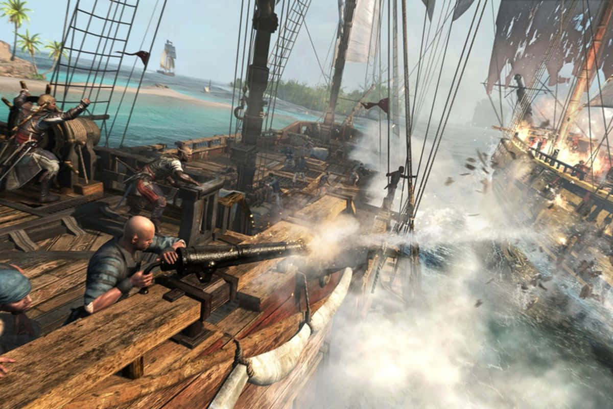 Intensabatalla Naval En Assassin's Creed 4: Black Flag Fondo de pantalla