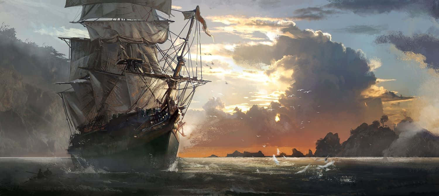 Emocionantescombates De Barcos En Assassin's Creed 4 Black Flag Fondo de pantalla