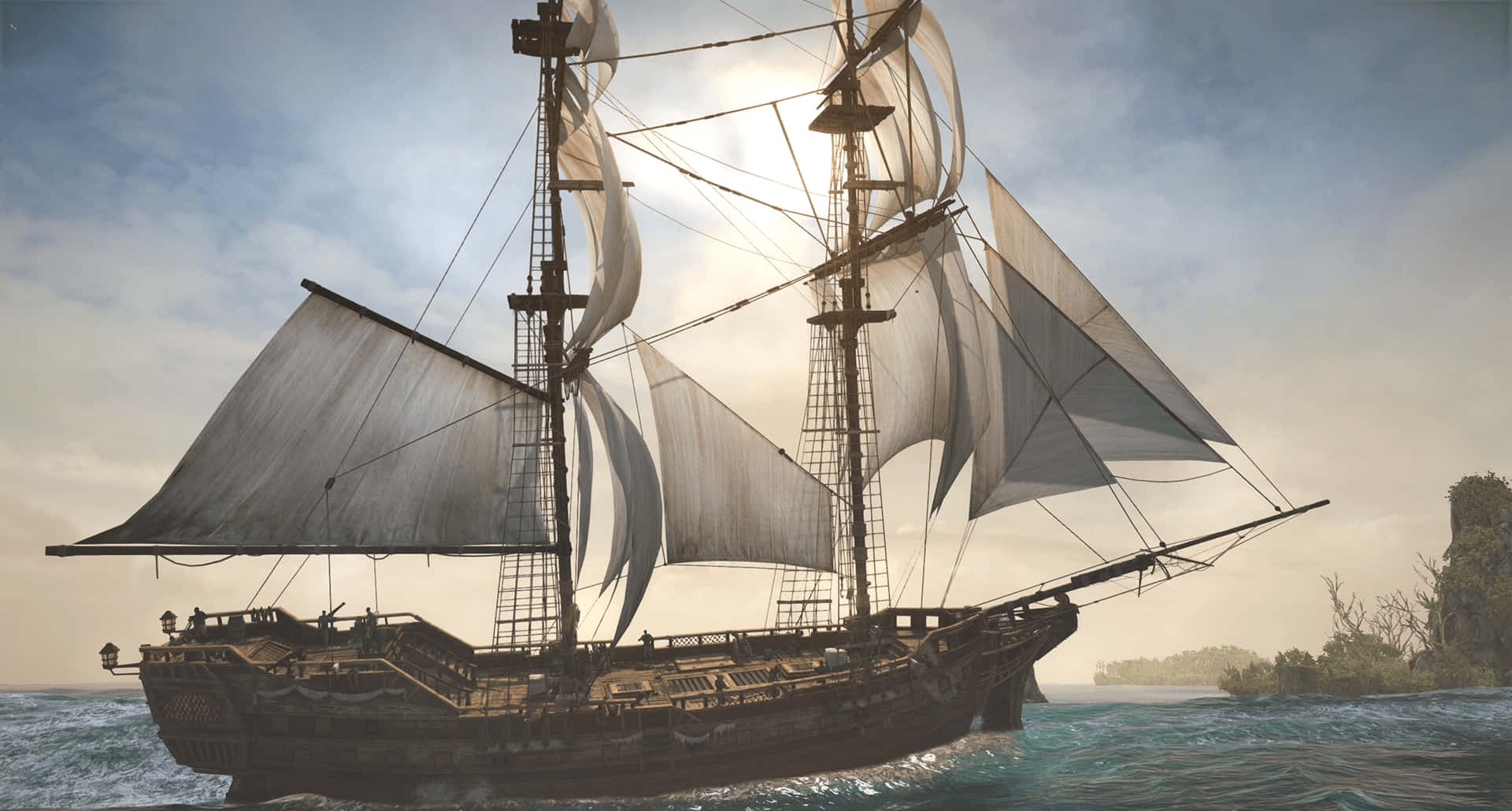 Epic Ship Combat in Assassin's Creed 4 Black Flag Wallpaper