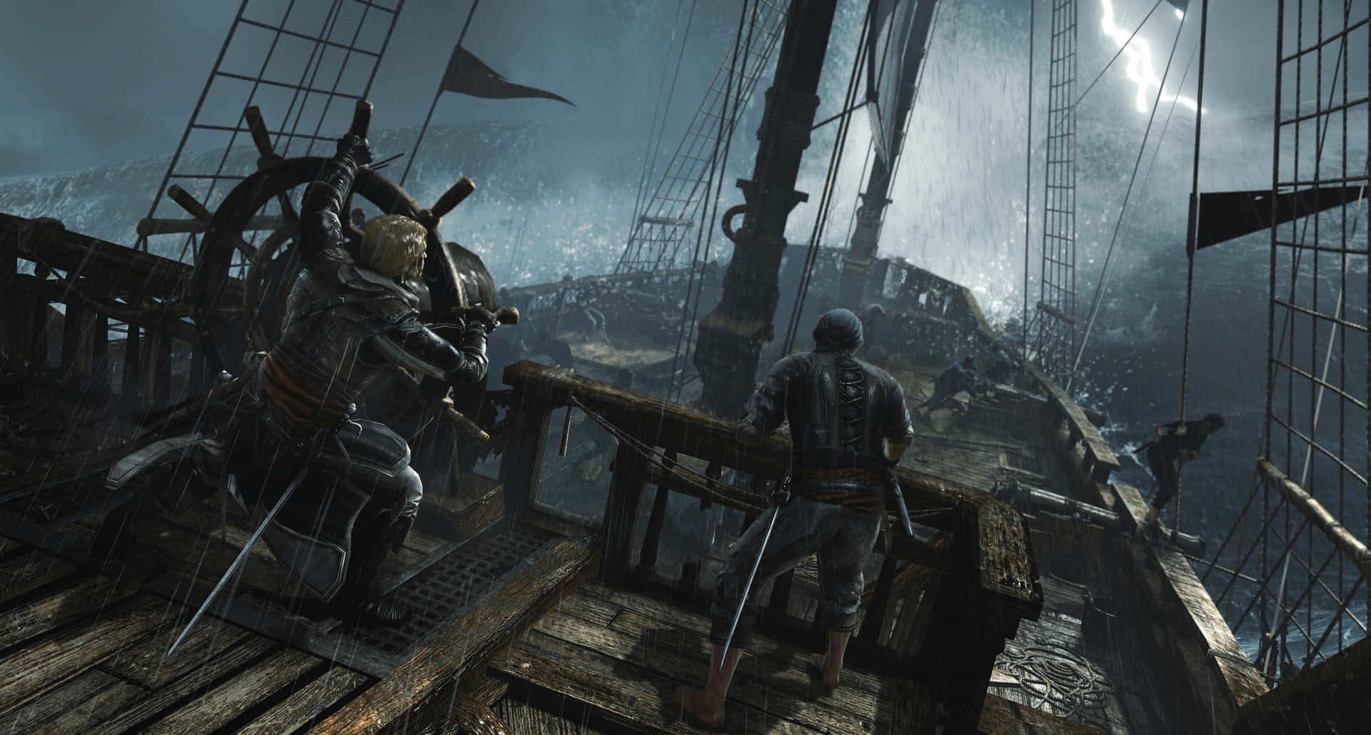 Epic Ship Battle in Assassin's Creed 4: Black Flag Wallpaper