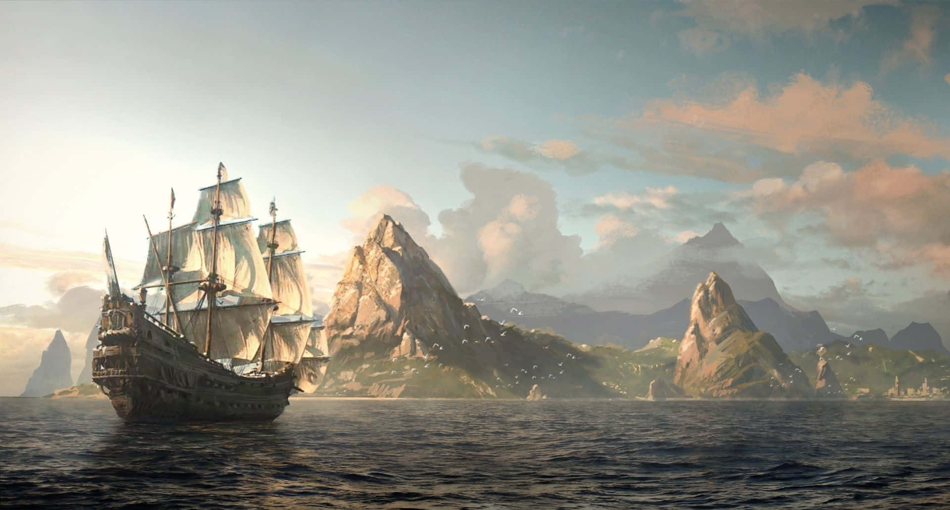 Épicabatalla Naval En Assassin's Creed 4: Black Flag Fondo de pantalla