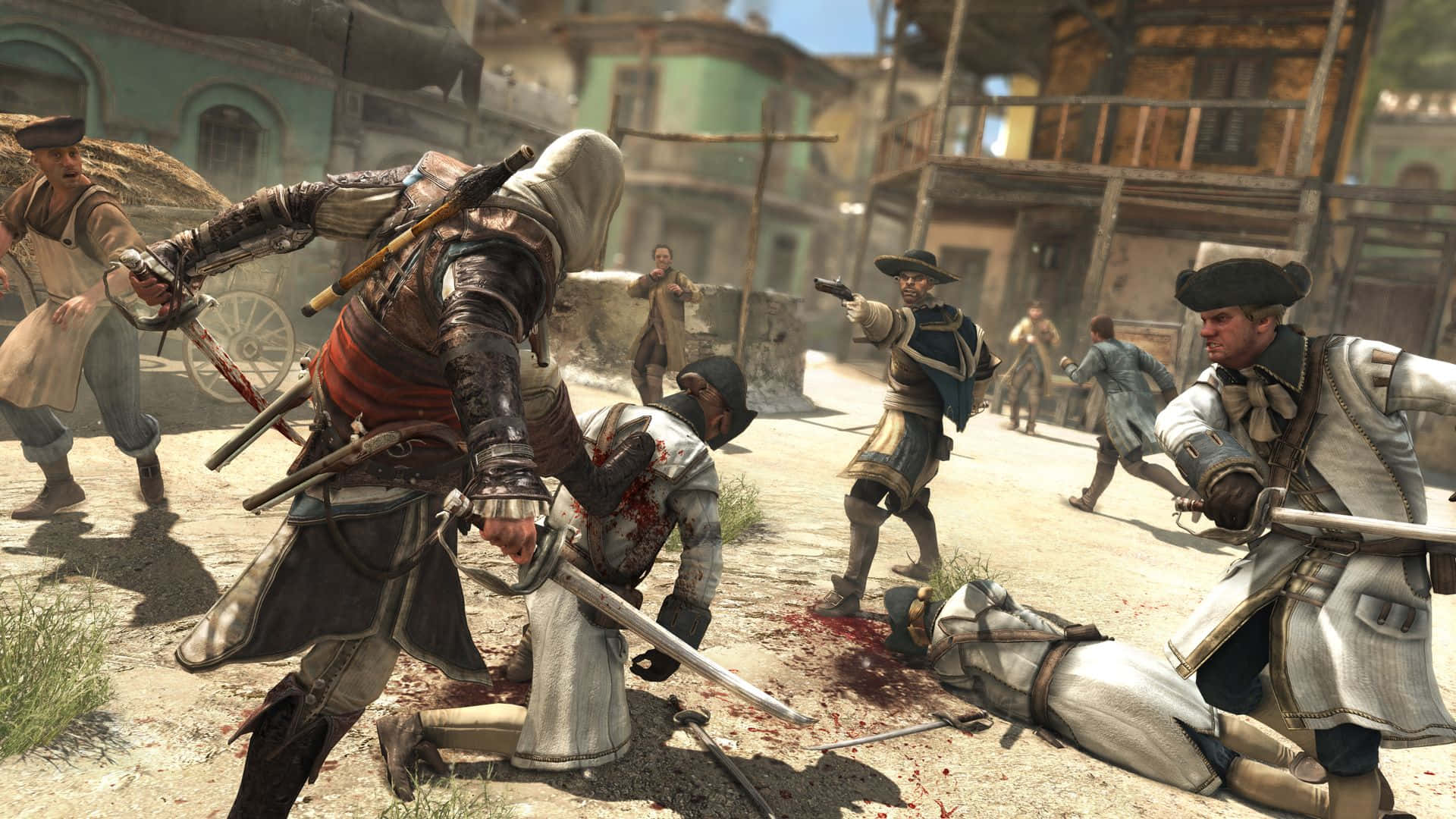Intensocombate De Barcos En Assassin's Creed 4: Black Flag Fondo de pantalla