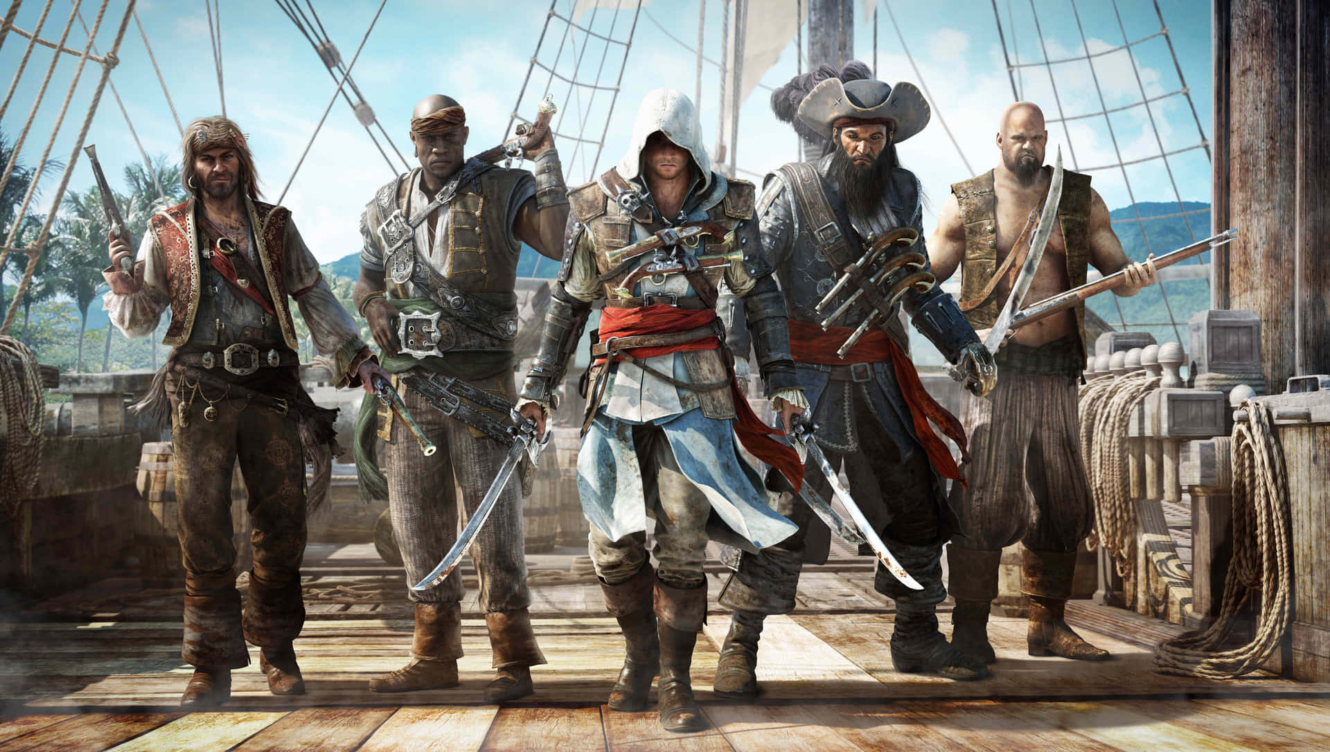 Épicabatalla Naval En Assassin's Creed 4 Black Flag Fondo de pantalla