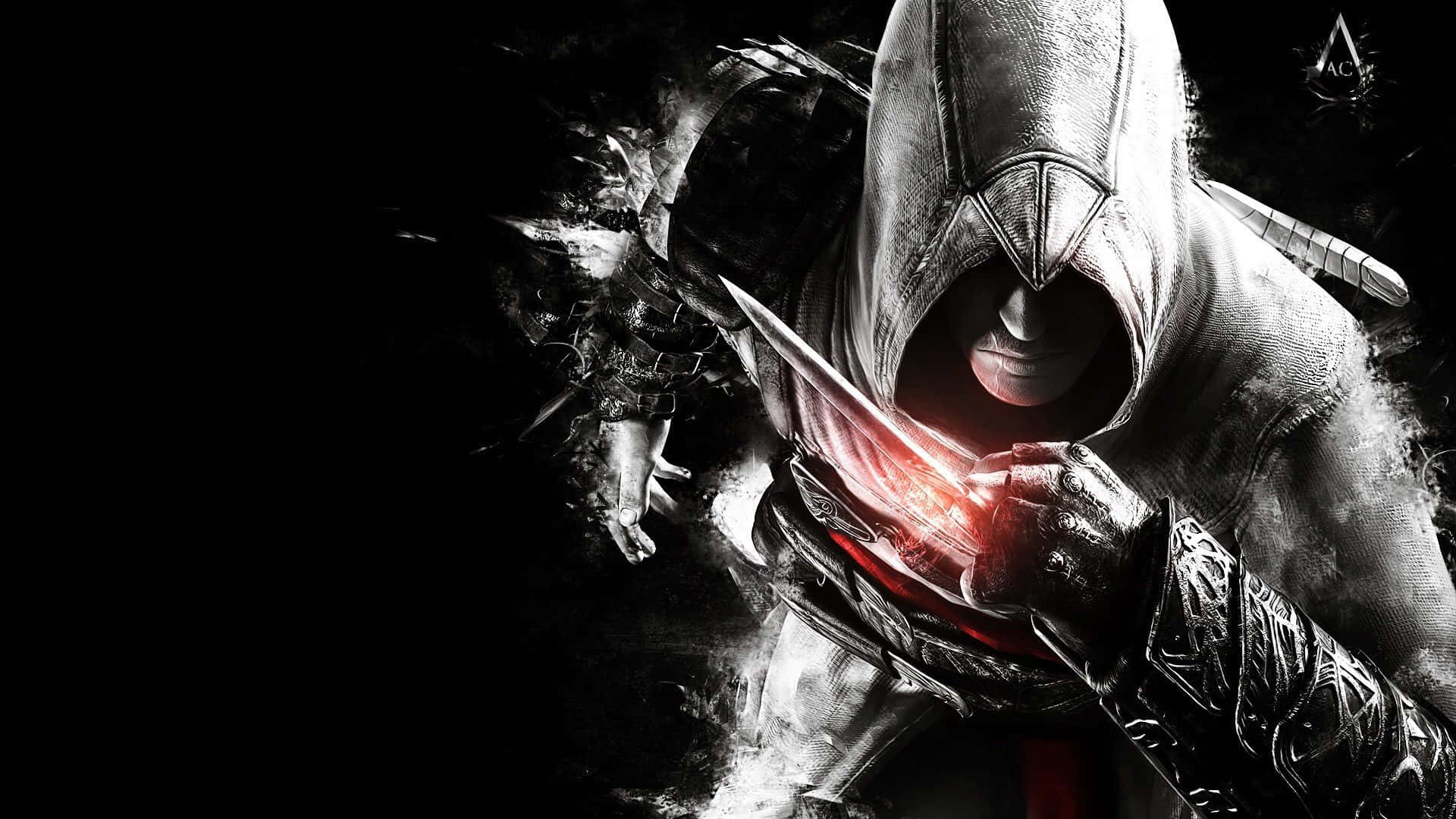 Altair,el Valiente Asesino De Assassin's Creed, En Una Épica Pose De Acción. Fondo de pantalla