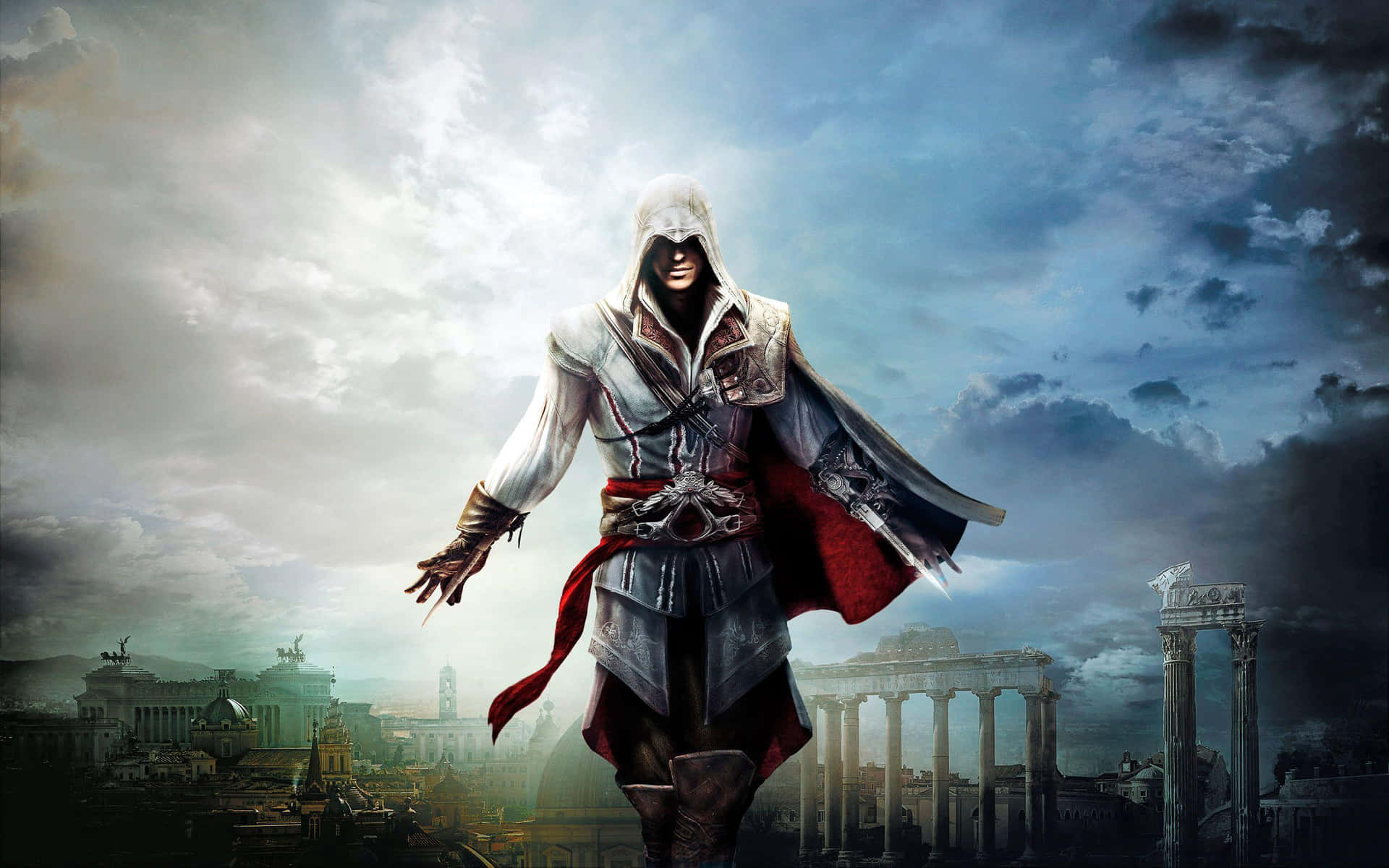 Heroic Altair in Action from the Iconic Assassin's Creed Series Wallpaper