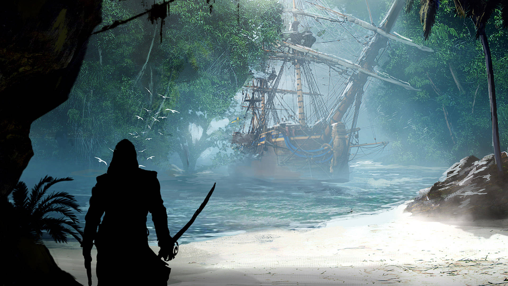 Assassin's Creed Black Flag Soldier's Silhouette Wallpaper
