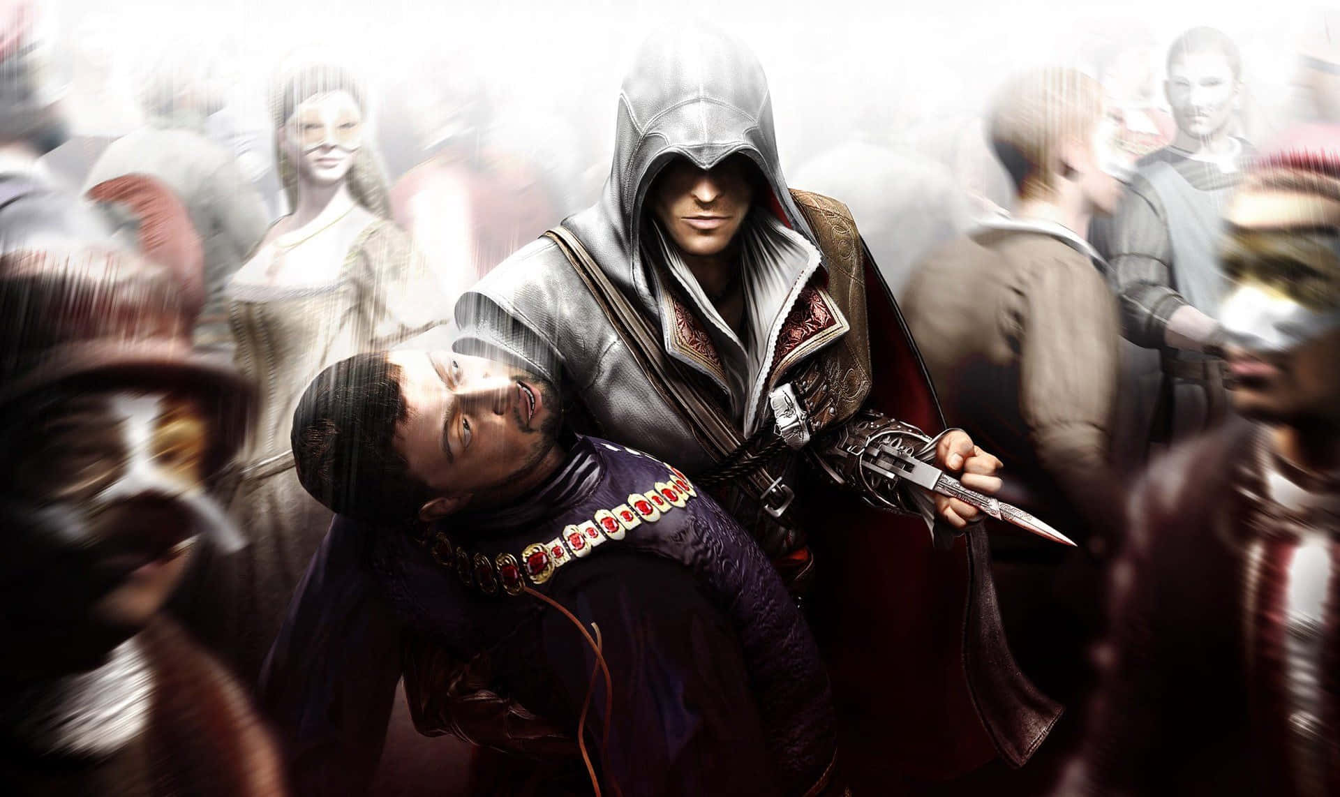 Ezio Auditore da Firenze overlooking Rome in Assassin's Creed Brotherhood Wallpaper
