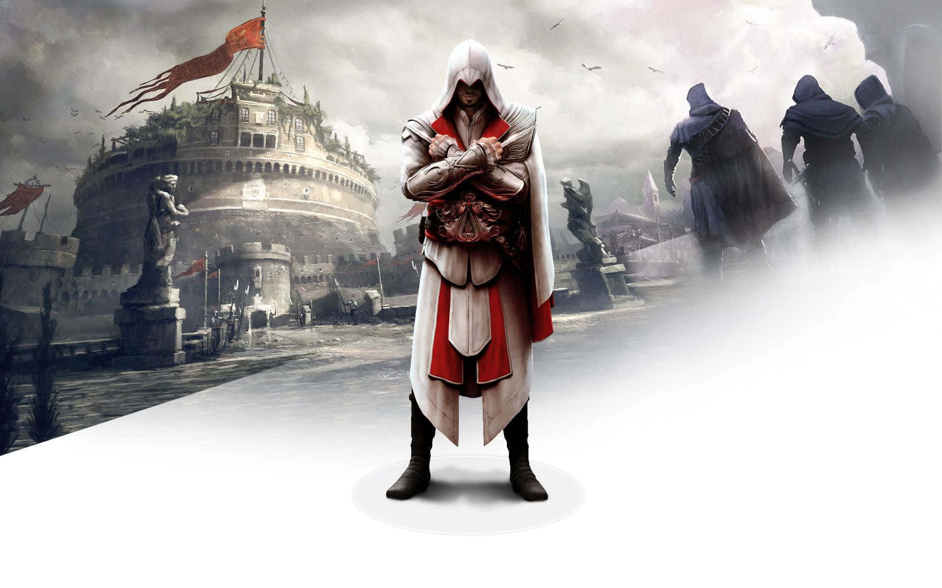 Caption: Epic Assassin's Creed Brotherhood Scene Wallpaper