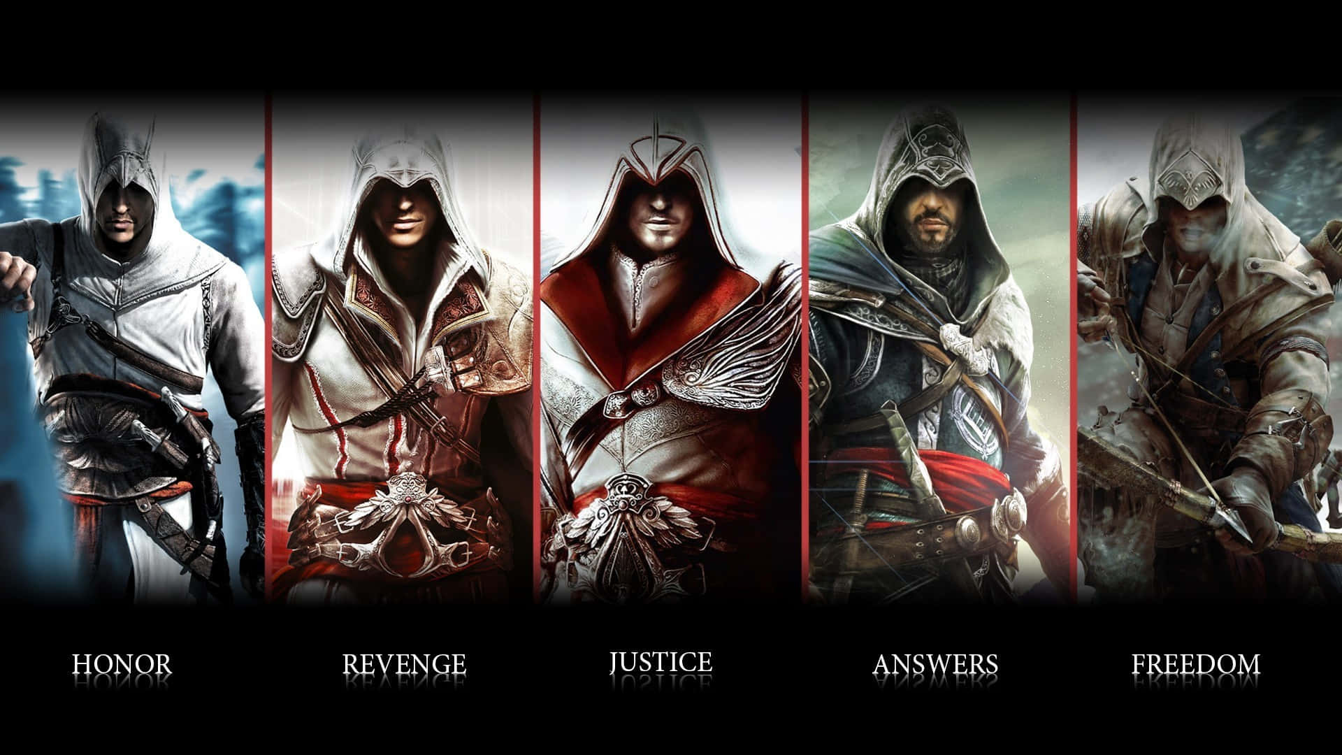 The epic gathering of Assassin's Creed iconic heroes Wallpaper